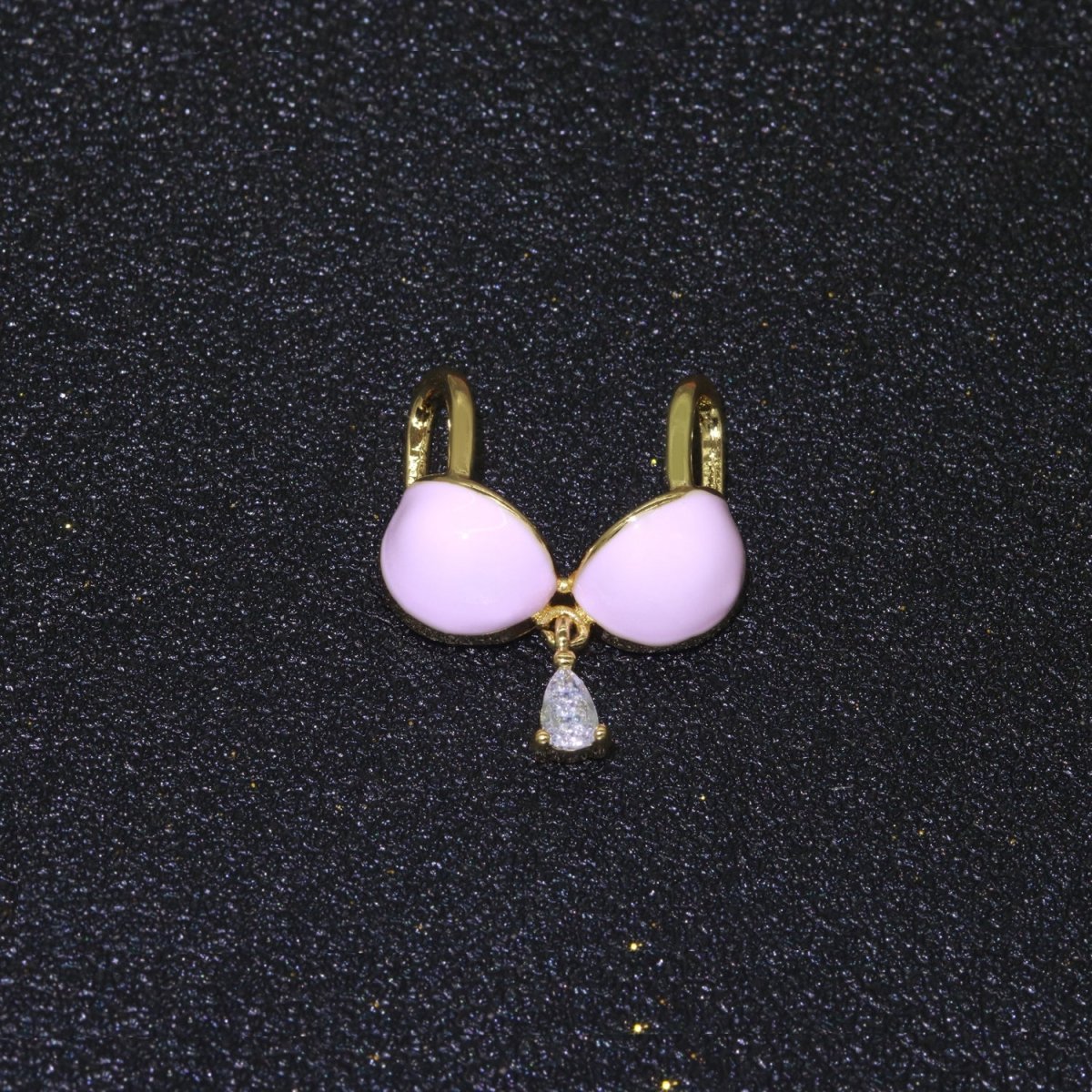 Dainty Enamel Bra Charm Cubic Dangle Tear Drop Shape Pendant 14K Gold Filled Bikini Charm for Statement Minimalist Necklace for Women F-884~F-891