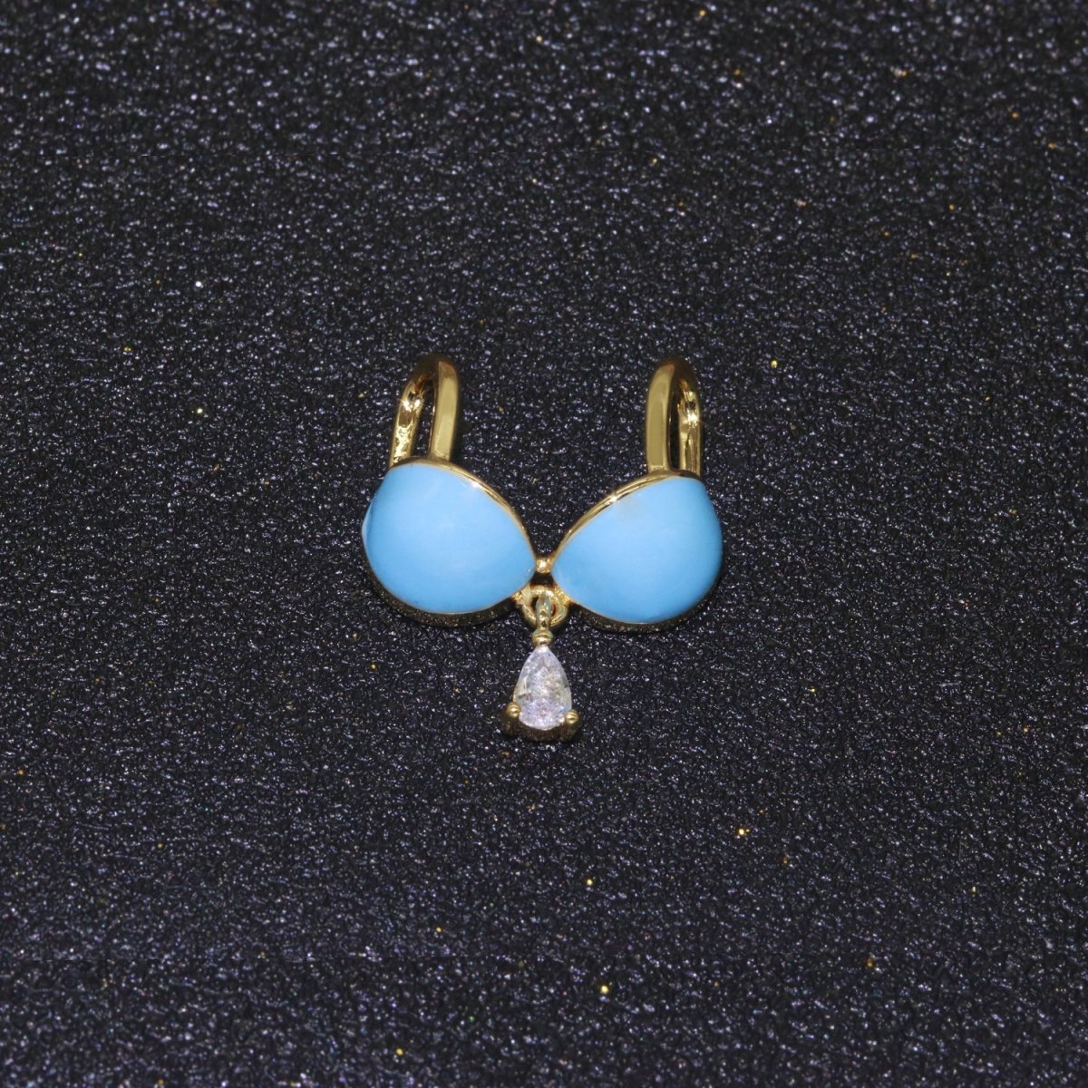 Dainty Enamel Bra Charm Cubic Dangle Tear Drop Shape Pendant 14K Gold Filled Bikini Charm for Statement Minimalist Necklace for Women F-884~F-891