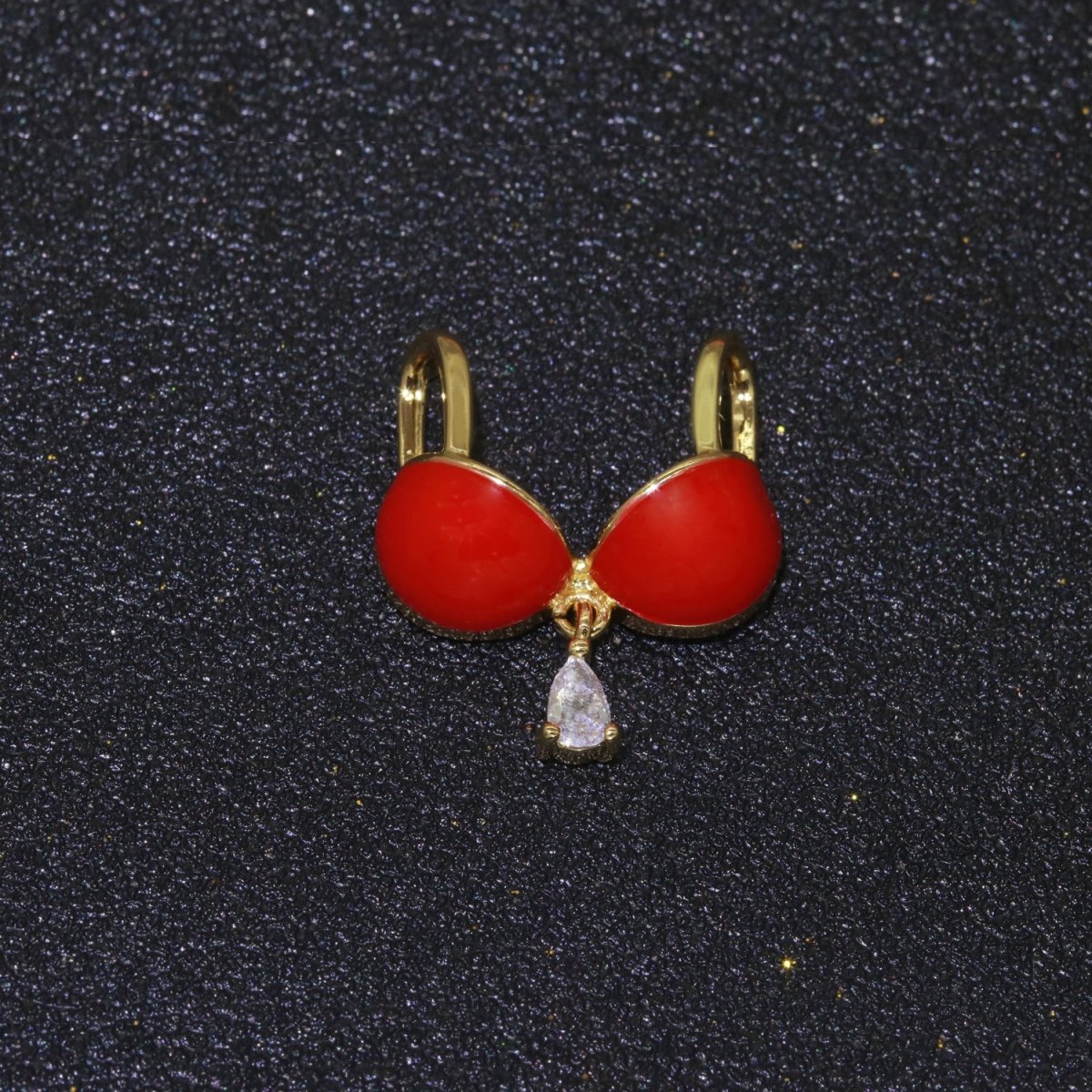 Dainty Enamel Bra Charm Cubic Dangle Tear Drop Shape Pendant 14K Gold Filled Bikini Charm for Statement Minimalist Necklace for Women F-884~F-891