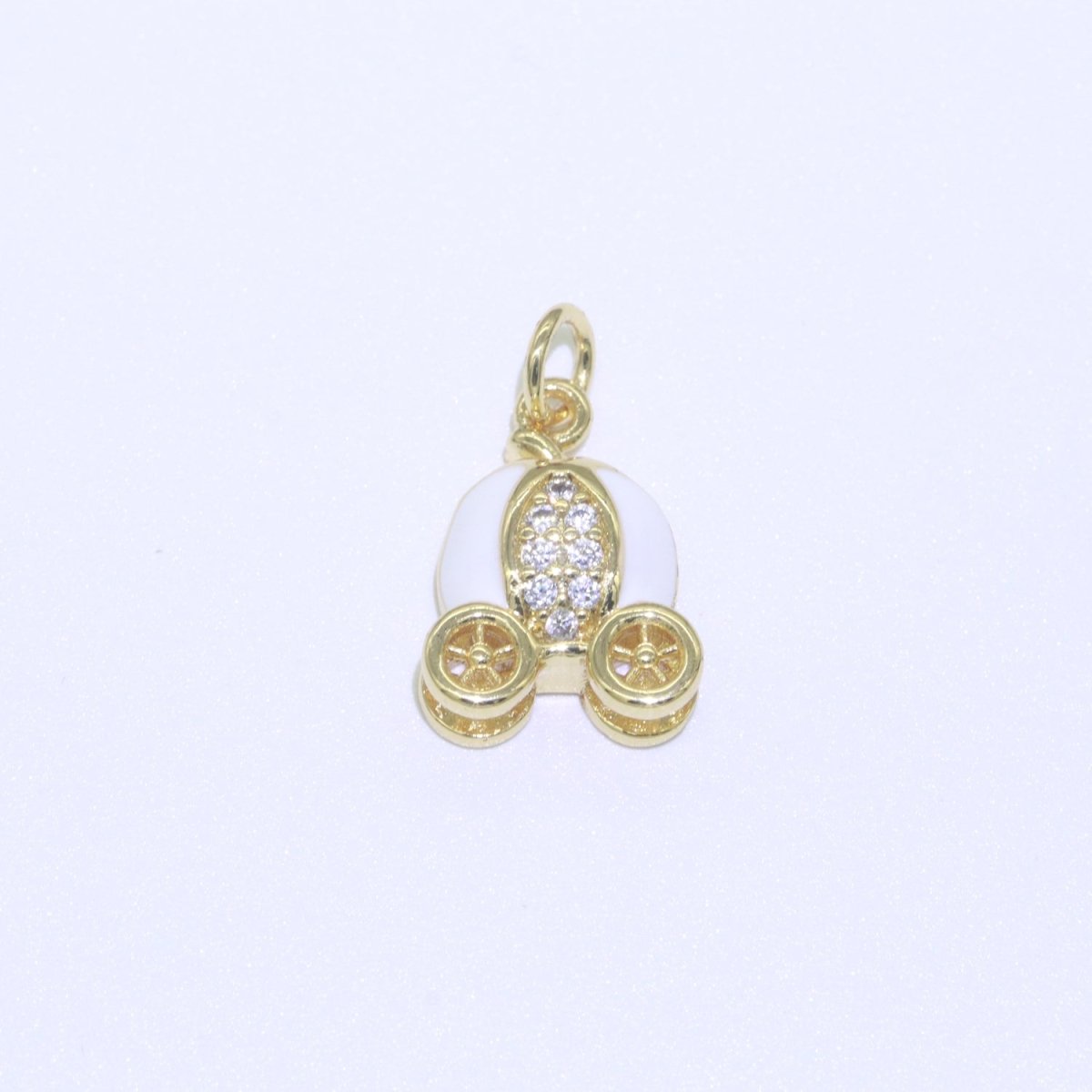 Dainty Enamel Carriage Charm Cinderella Carriage Charm, Pumpkin Necklace Pendant for Kids Jewelry Inspired Pink Green Orange Purple Charm M-339-M-346