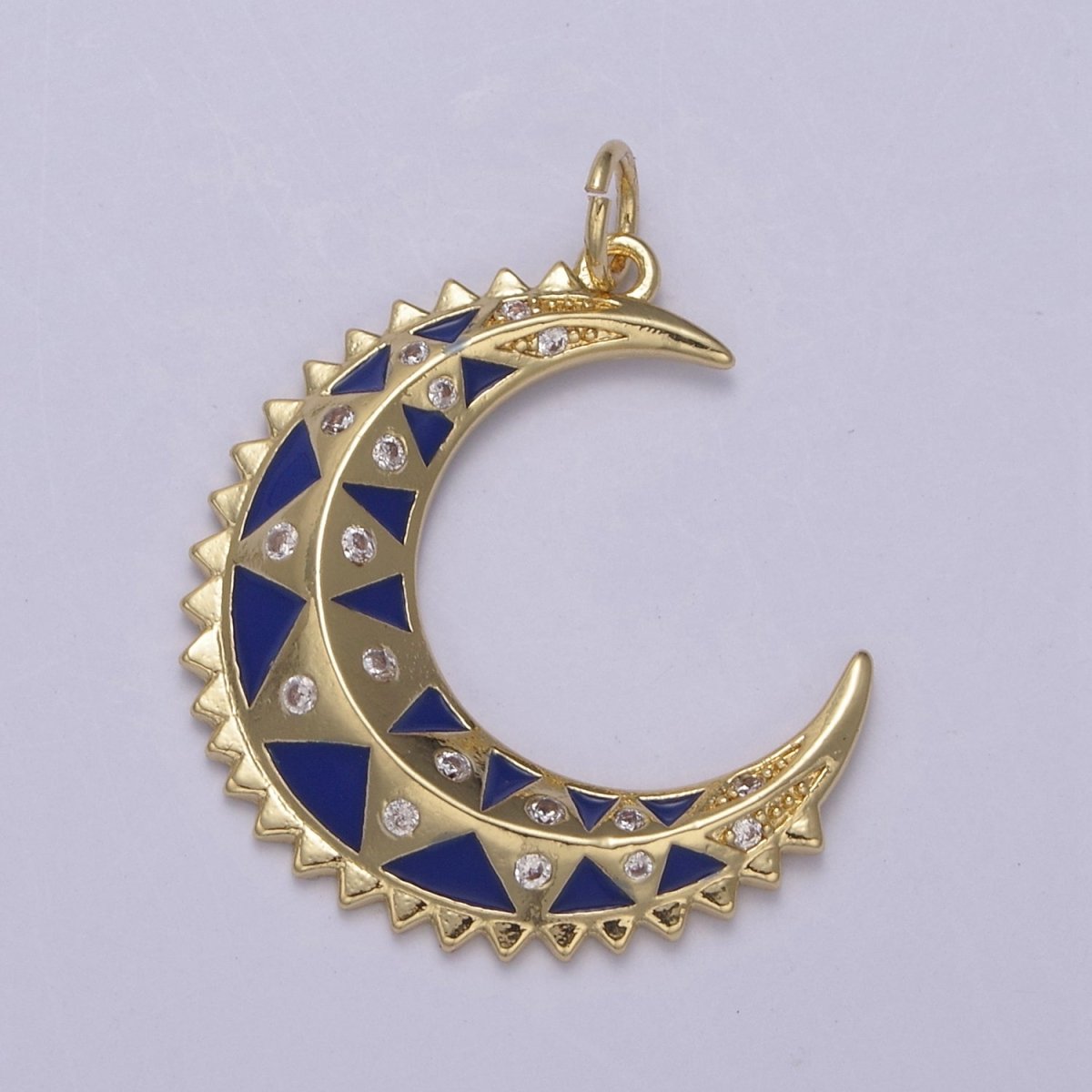 Dainty Enamel Crescent Moon Charm, Celestial Jewelry Gold Moon Pendant, 14K Gold Filled Moon Charm Pendant for Necklace Bracelet Charm Supply
