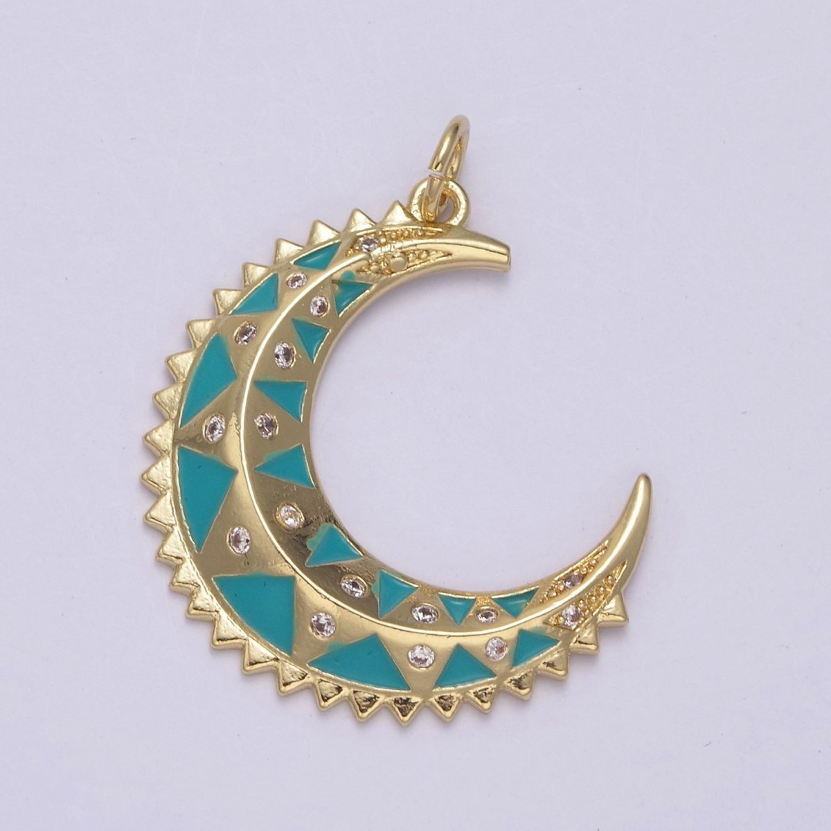 Dainty Enamel Crescent Moon Charm, Celestial Jewelry Gold Moon Pendant, 14K Gold Filled Moon Charm Pendant for Necklace Bracelet Charm Supply