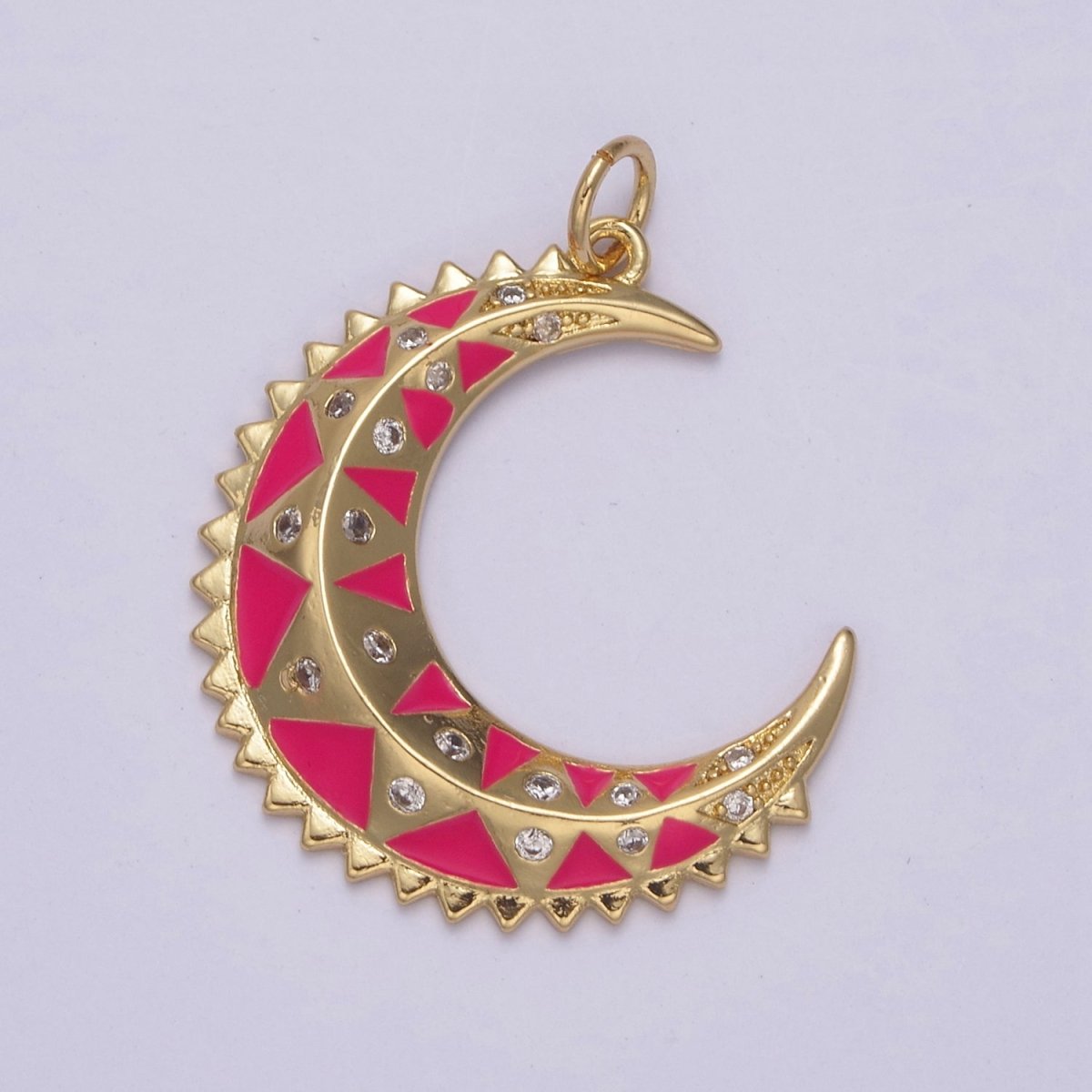 Dainty Enamel Crescent Moon Charm, Celestial Jewelry Gold Moon Pendant, 14K Gold Filled Moon Charm Pendant for Necklace Bracelet Charm Supply