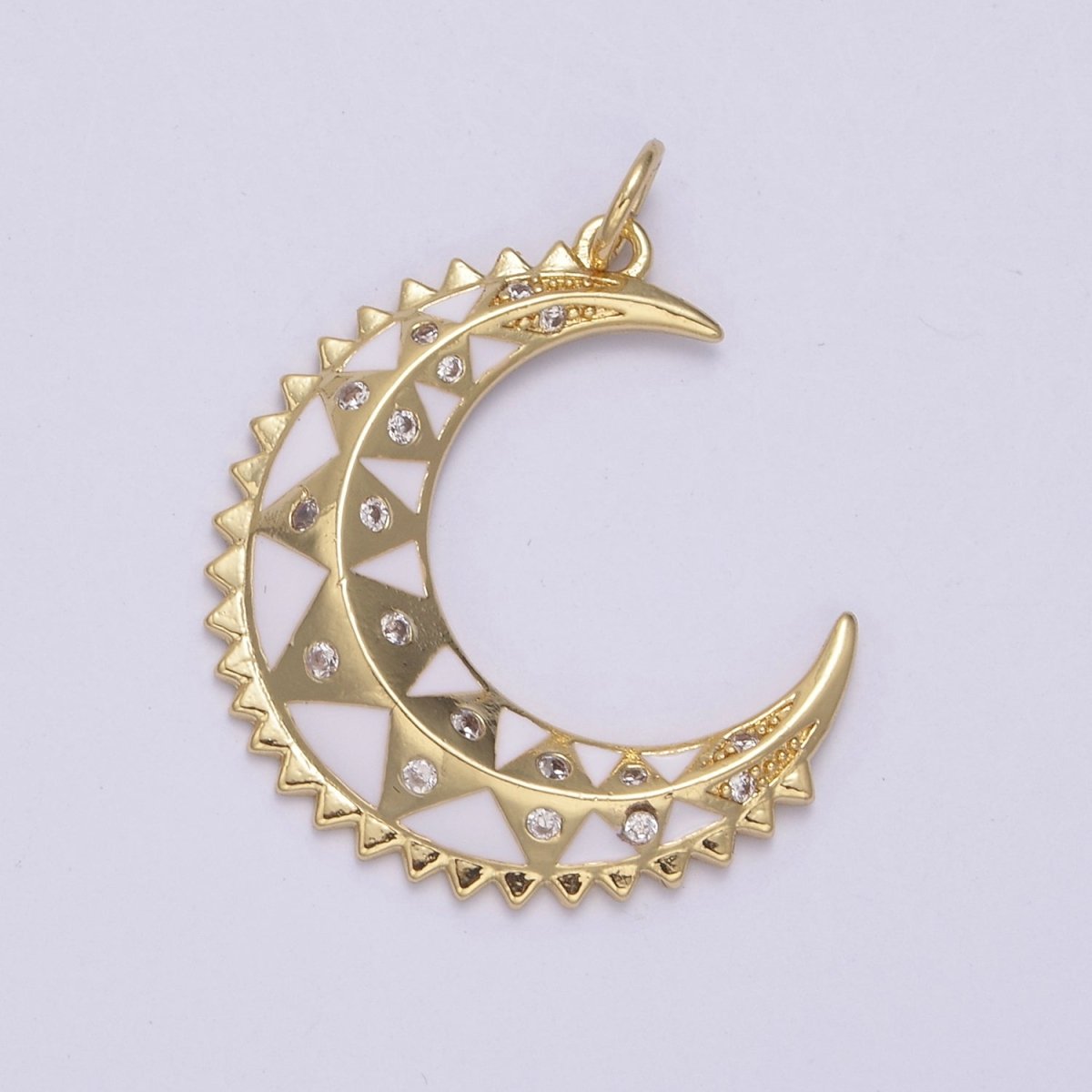 Dainty Enamel Crescent Moon Charm, Celestial Jewelry Gold Moon Pendant, 14K Gold Filled Moon Charm Pendant for Necklace Bracelet Charm Supply