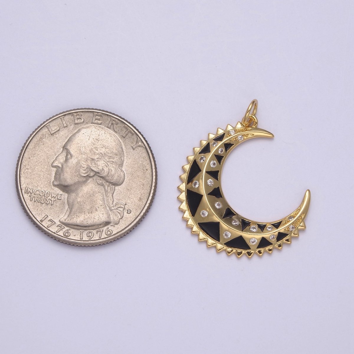 Dainty Enamel Crescent Moon Charm, Celestial Jewelry Gold Moon Pendant, 14K Gold Filled Moon Charm Pendant for Necklace Bracelet Charm Supply