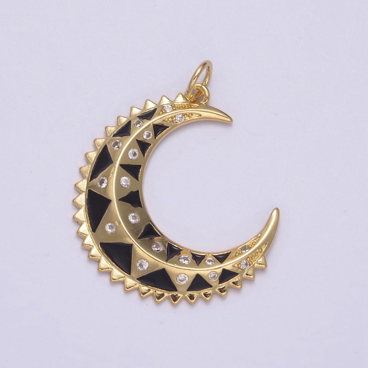 Dainty Enamel Crescent Moon Charm, Celestial Jewelry Gold Moon Pendant, 14K Gold Filled Moon Charm Pendant for Necklace Bracelet Charm Supply