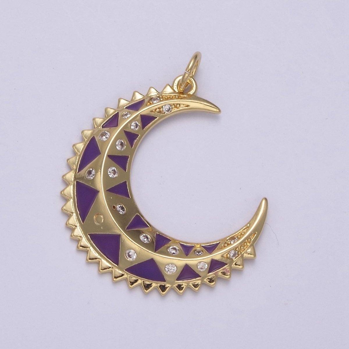 Dainty Enamel Crescent Moon Charm, Celestial Jewelry Gold Moon Pendant, 14K Gold Filled Moon Charm Pendant for Necklace Bracelet Charm Supply