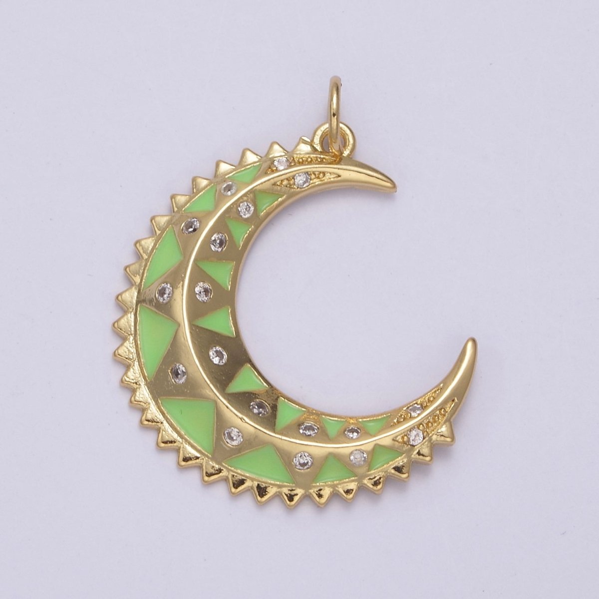 Dainty Enamel Crescent Moon Charm, Celestial Jewelry Gold Moon Pendant, 14K Gold Filled Moon Charm Pendant for Necklace Bracelet Charm Supply