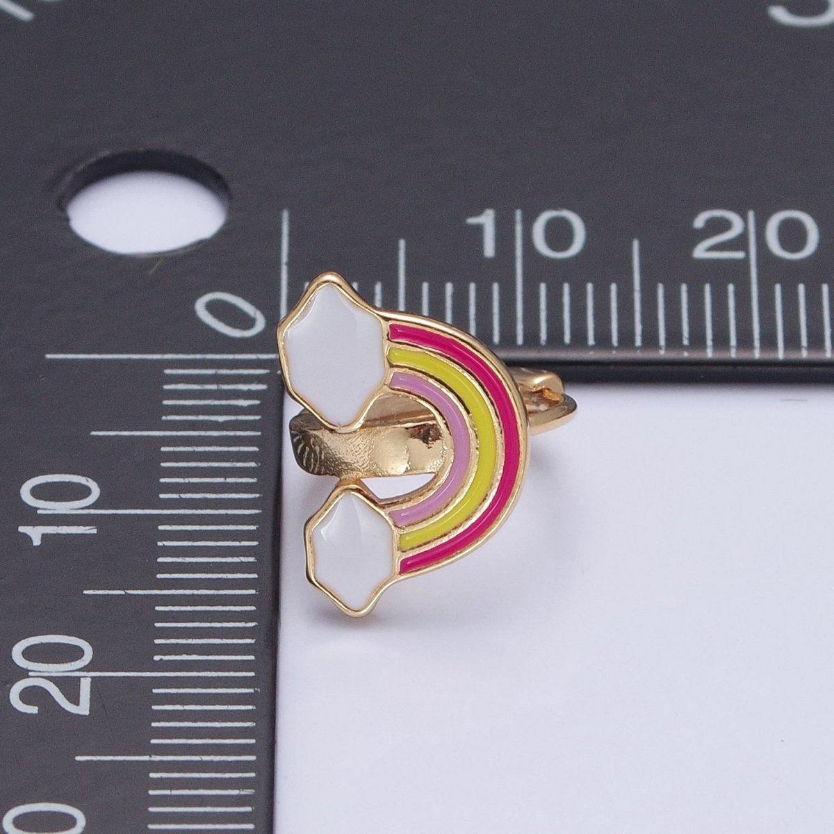 Dainty Enamel Rainbow Huggie Earring Kawaii Cloud Earring T-433 - DLUXCA