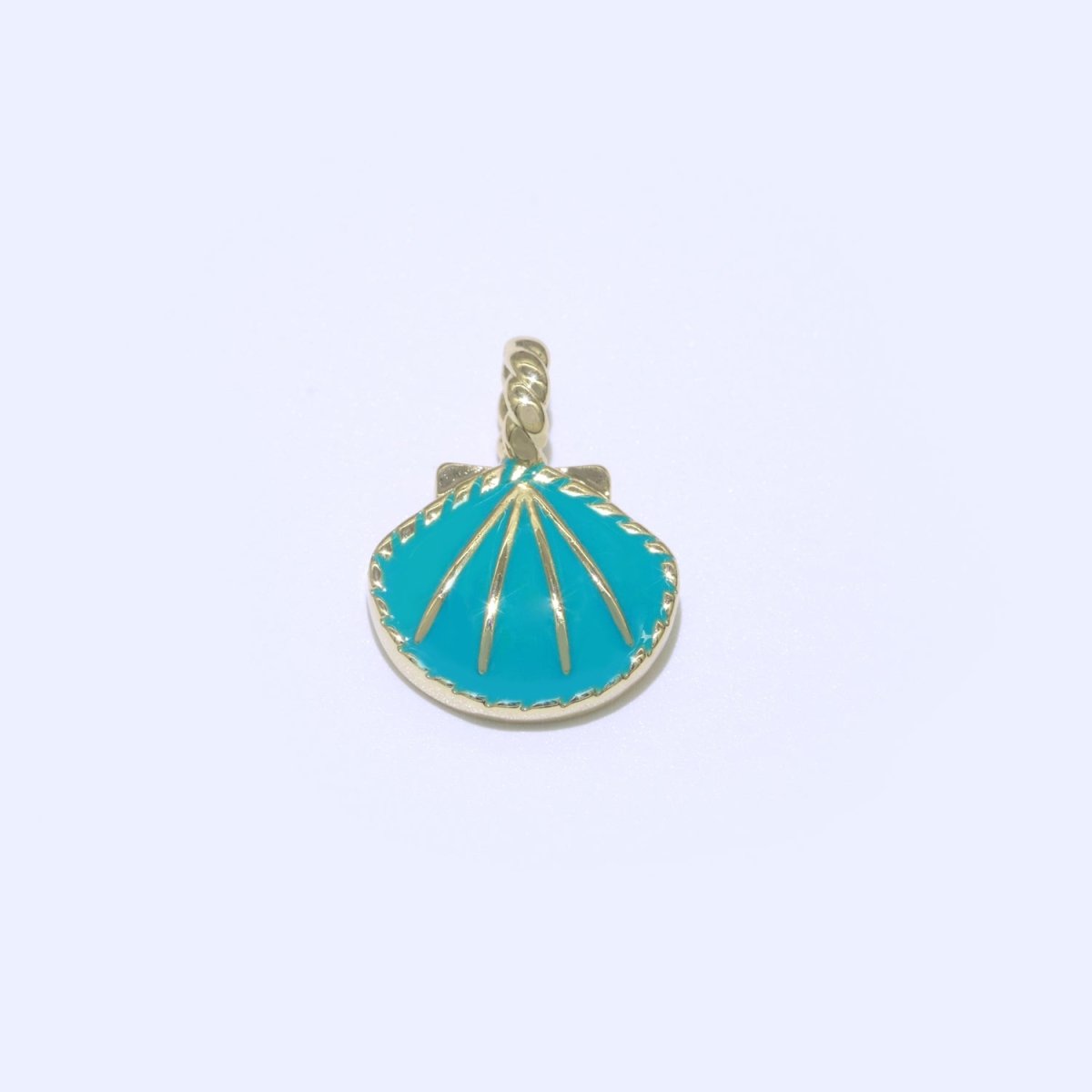 Dainty Enamel Sea Shell Charm, Seashell Charm, Oyster Necklace Pendant, Under the sea Beach Jewelry Inspired Pink Green Orange Purple Charm J-870~J-877
