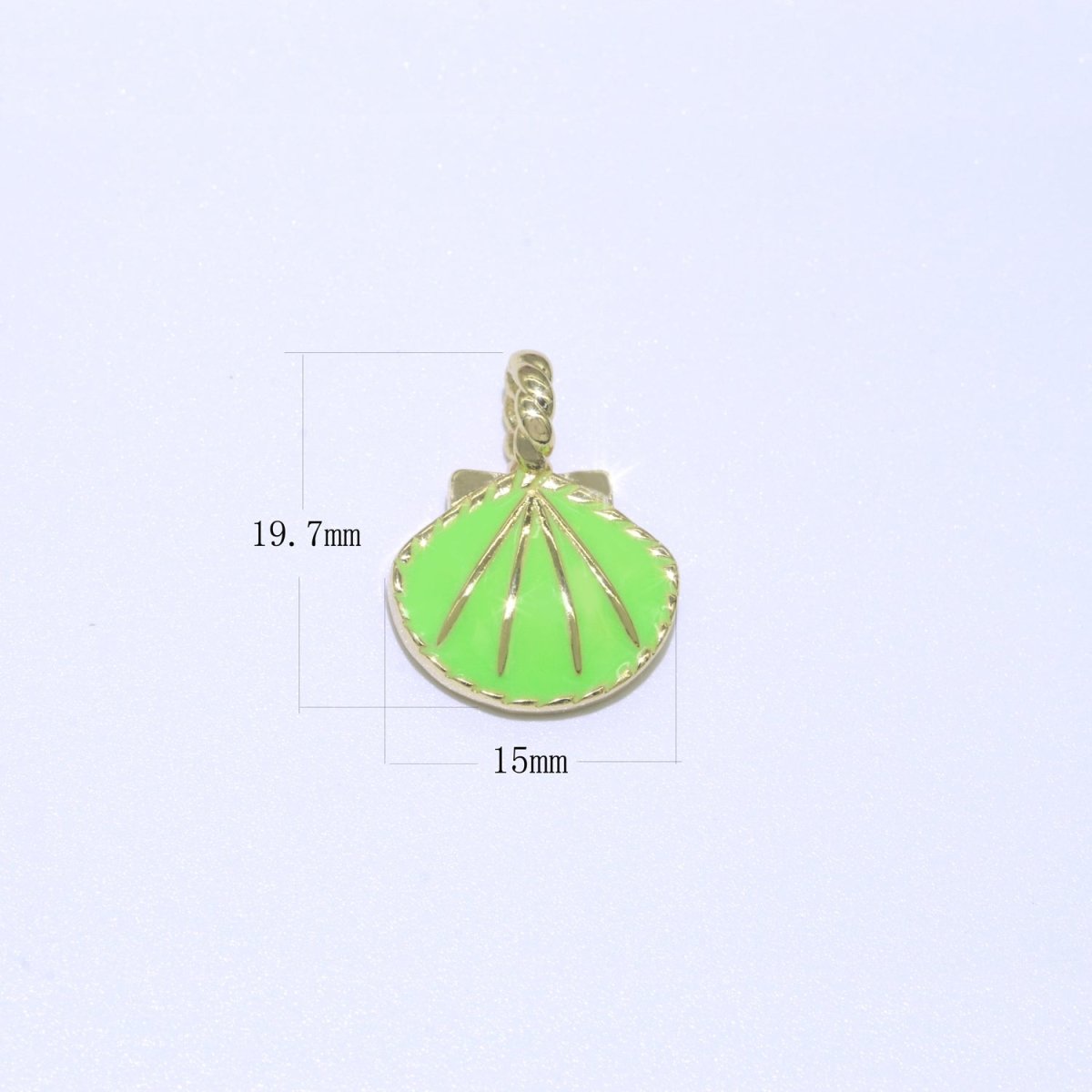 Dainty Enamel Sea Shell Charm, Seashell Charm, Oyster Necklace Pendant, Under the sea Beach Jewelry Inspired Pink Green Orange Purple Charm J-870~J-877