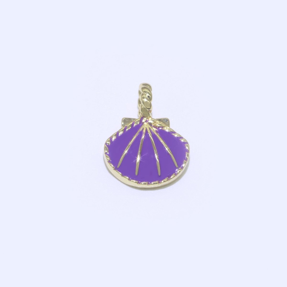 Dainty Enamel Sea Shell Charm, Seashell Charm, Oyster Necklace Pendant, Under the sea Beach Jewelry Inspired Pink Green Orange Purple Charm J-870~J-877