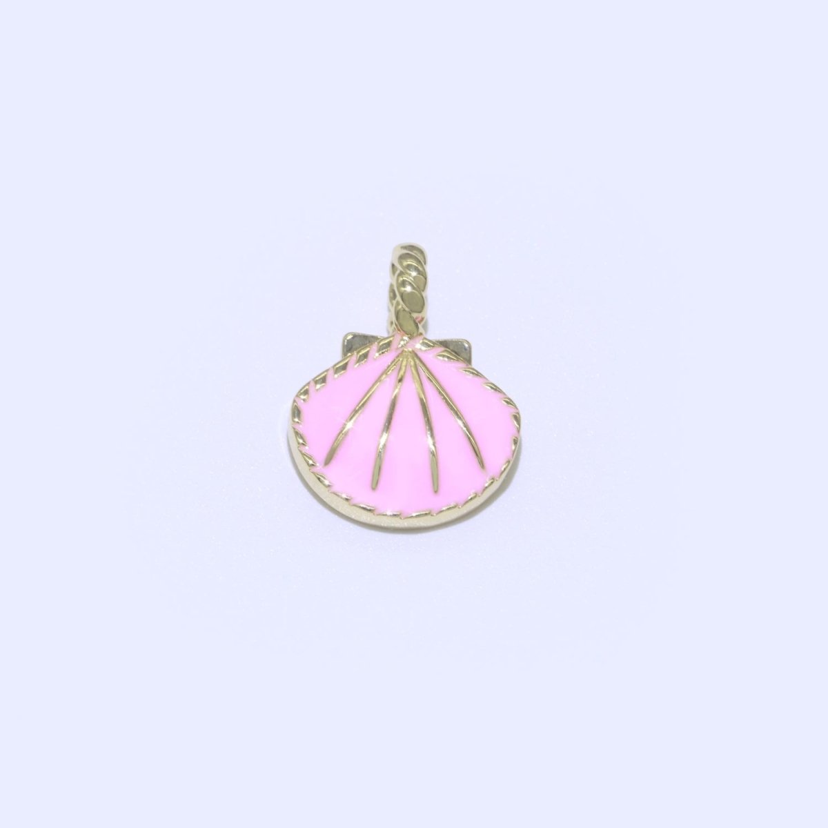 Dainty Enamel Sea Shell Charm, Seashell Charm, Oyster Necklace Pendant, Under the sea Beach Jewelry Inspired Pink Green Orange Purple Charm J-870~J-877