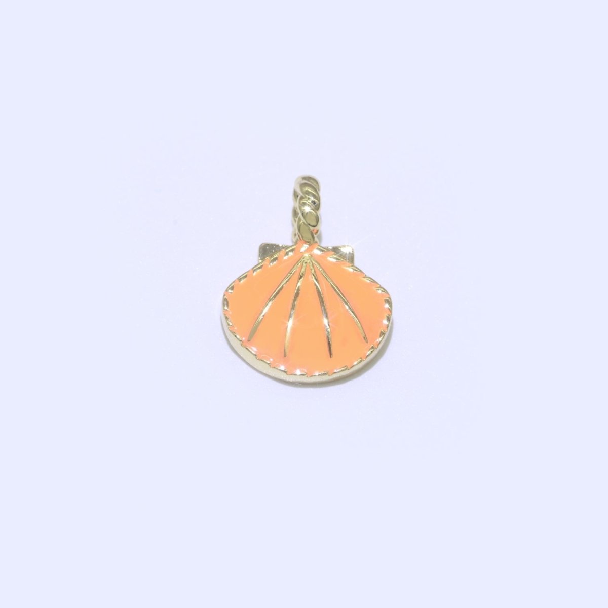 Dainty Enamel Sea Shell Charm, Seashell Charm, Oyster Necklace Pendant, Under the sea Beach Jewelry Inspired Pink Green Orange Purple Charm J-870~J-877