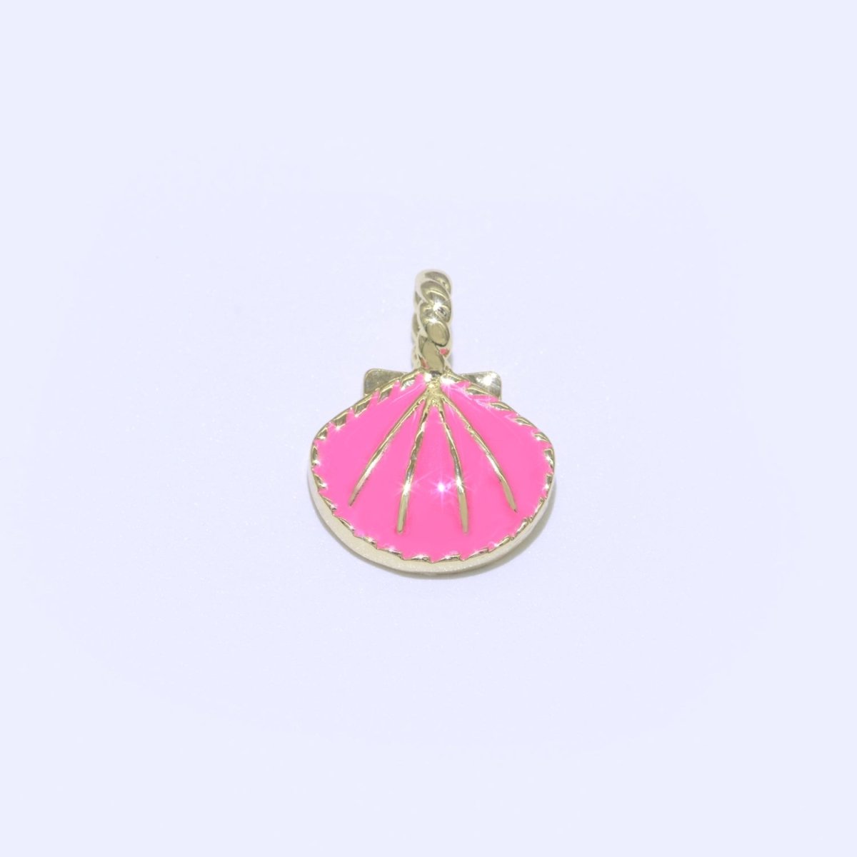 Dainty Enamel Sea Shell Charm, Seashell Charm, Oyster Necklace Pendant, Under the sea Beach Jewelry Inspired Pink Green Orange Purple Charm J-870~J-877