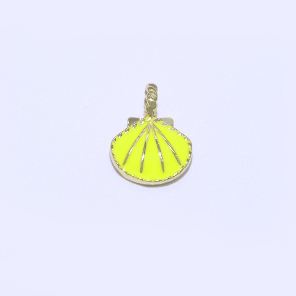 Dainty Enamel Sea Shell Charm, Seashell Charm, Oyster Necklace Pendant, Under the sea Beach Jewelry Inspired Pink Green Orange Purple Charm J-870~J-877