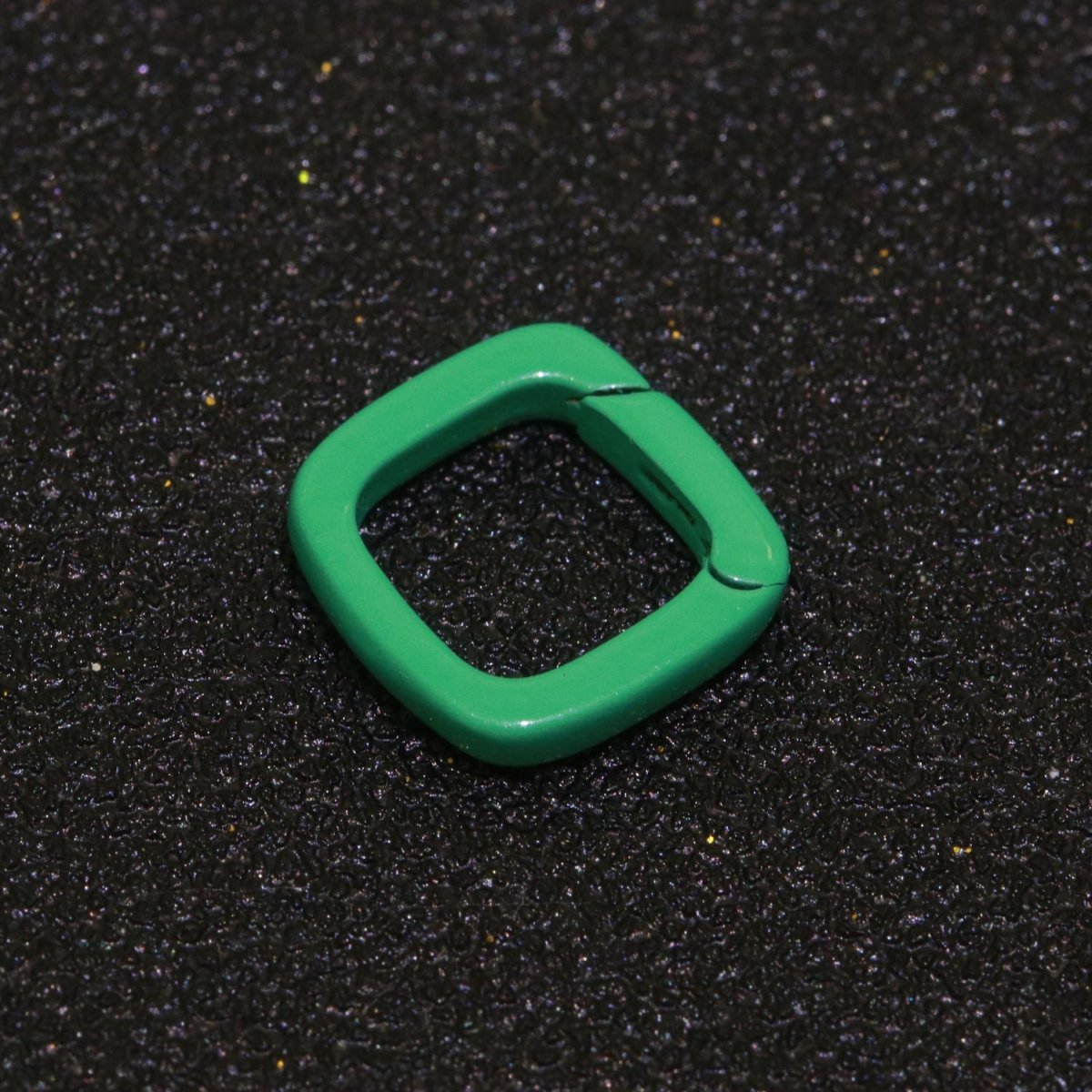 Dainty Enamel Spring Gate Ring, Push Gate ring, 12mm Square Ring, Charm Holder Pink Green Red Clasp for Link Connector Clasp L-410~L-418