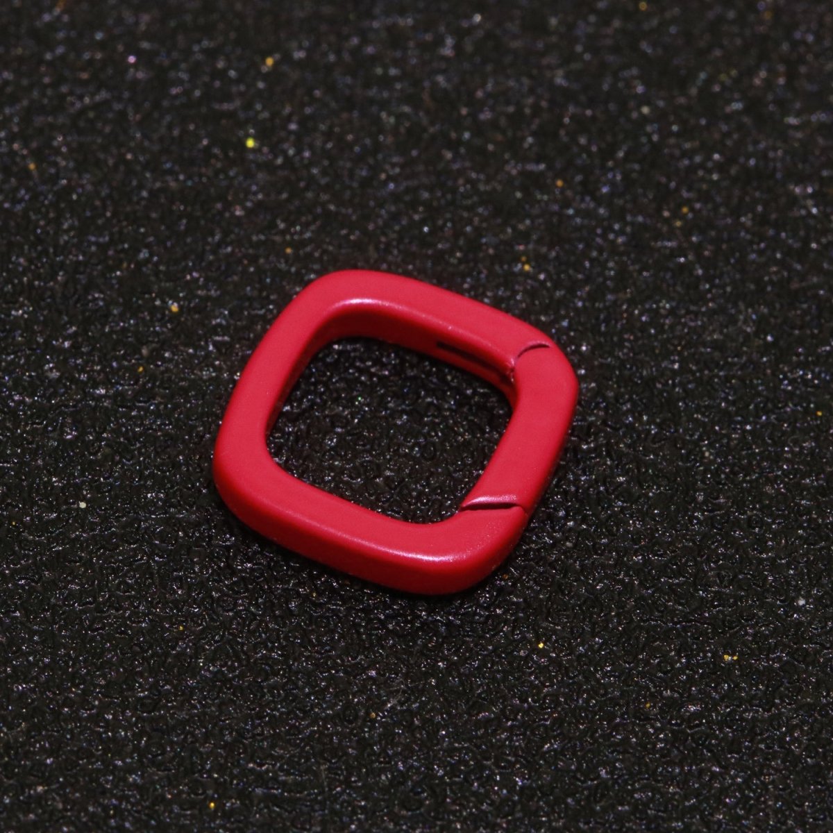 Dainty Enamel Spring Gate Ring, Push Gate ring, 12mm Square Ring, Charm Holder Pink Green Red Clasp for Link Connector Clasp L-410~L-418