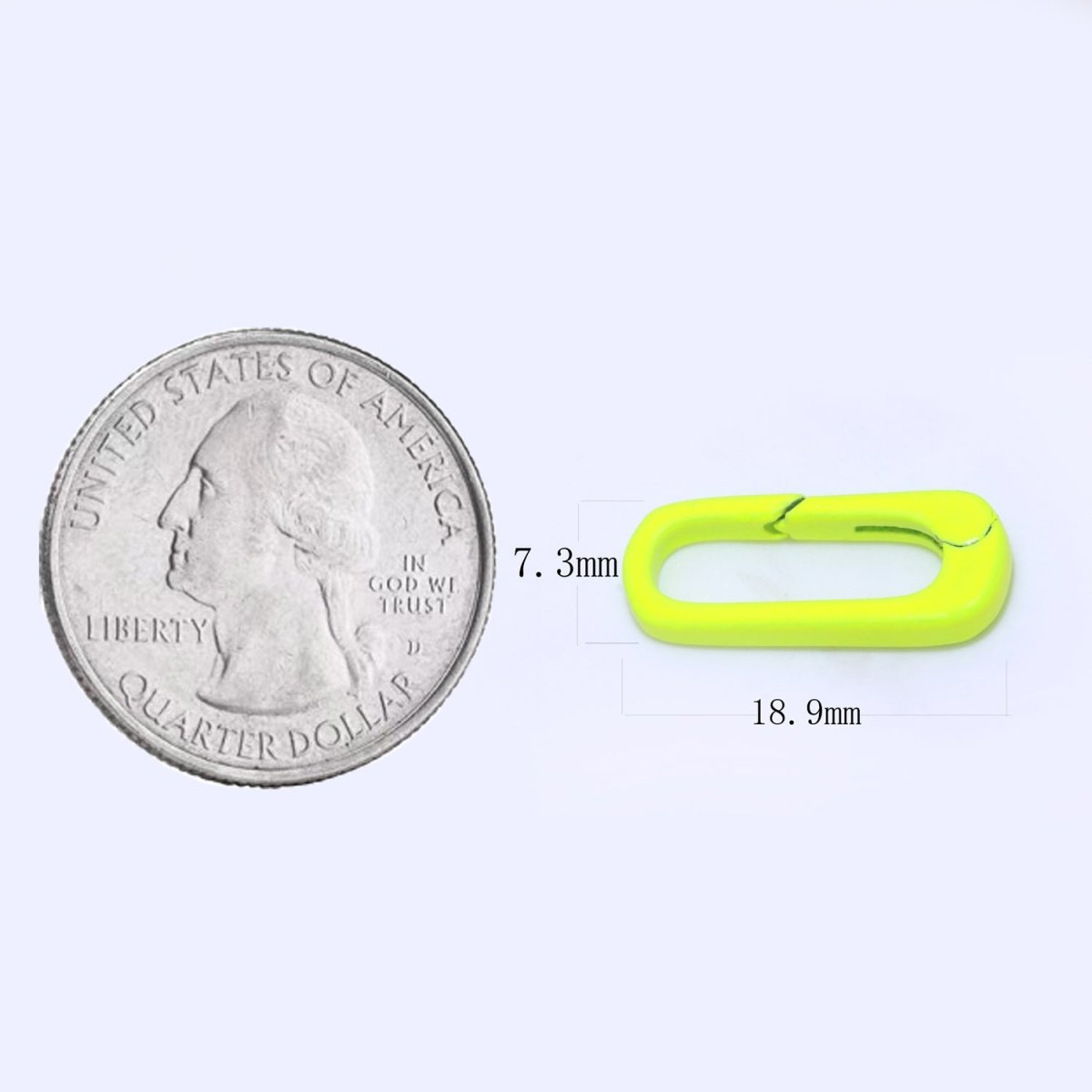 Dainty Enamel Spring Gate Ring, Push Gate ring, 18.5mm Oval Ring, Charm Holder Pink Green Red Clasp for Link Connector Clasp L-419~L-427