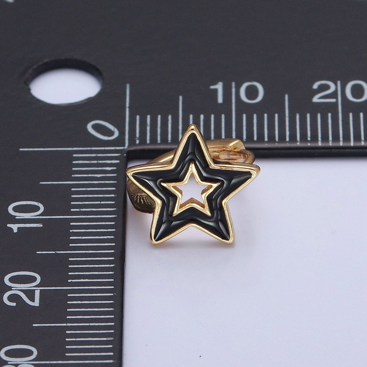 OS Dainty Enamel Star Huggie Earring Red Black White Star Earring T-442 ~ T-444