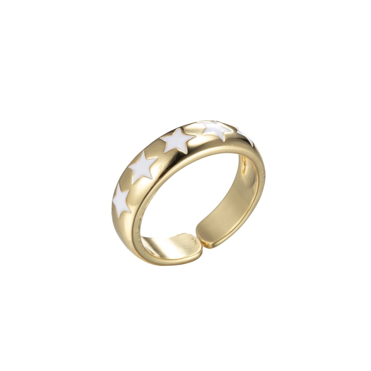Dainty Enamel Star Ring Open Adjustable Gold Filled Stackable Celestial Ring