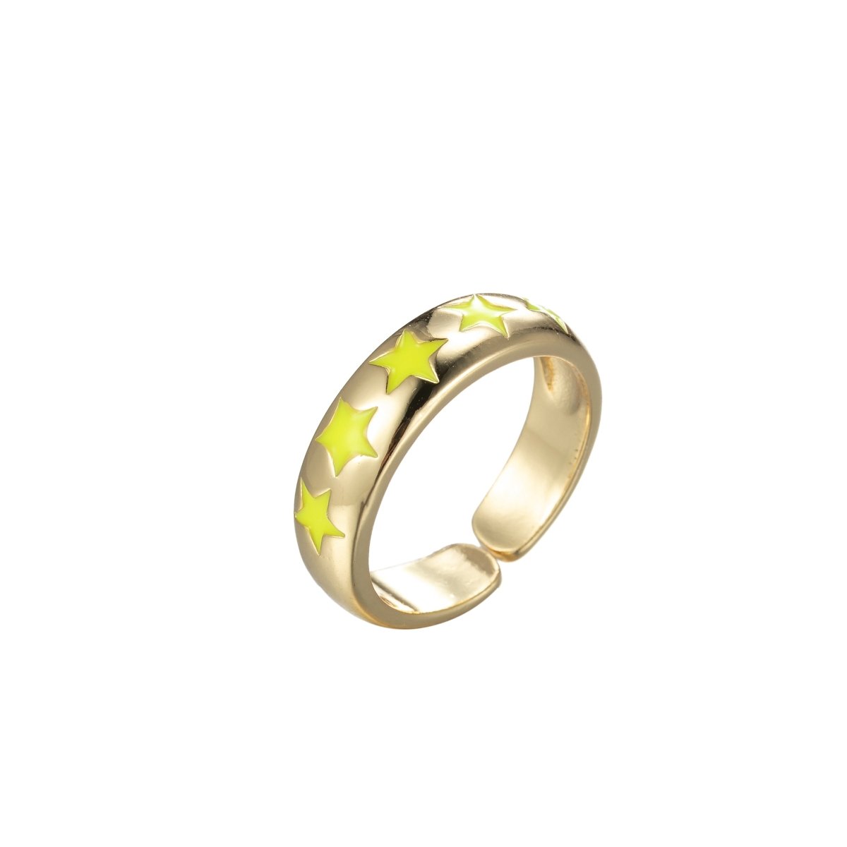 Dainty Enamel Star Ring Open Adjustable Gold Filled Stackable Celestial Ring