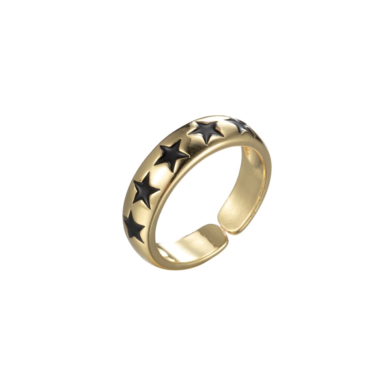 Dainty Enamel Star Ring Open Adjustable Gold Filled Stackable Celestial Ring