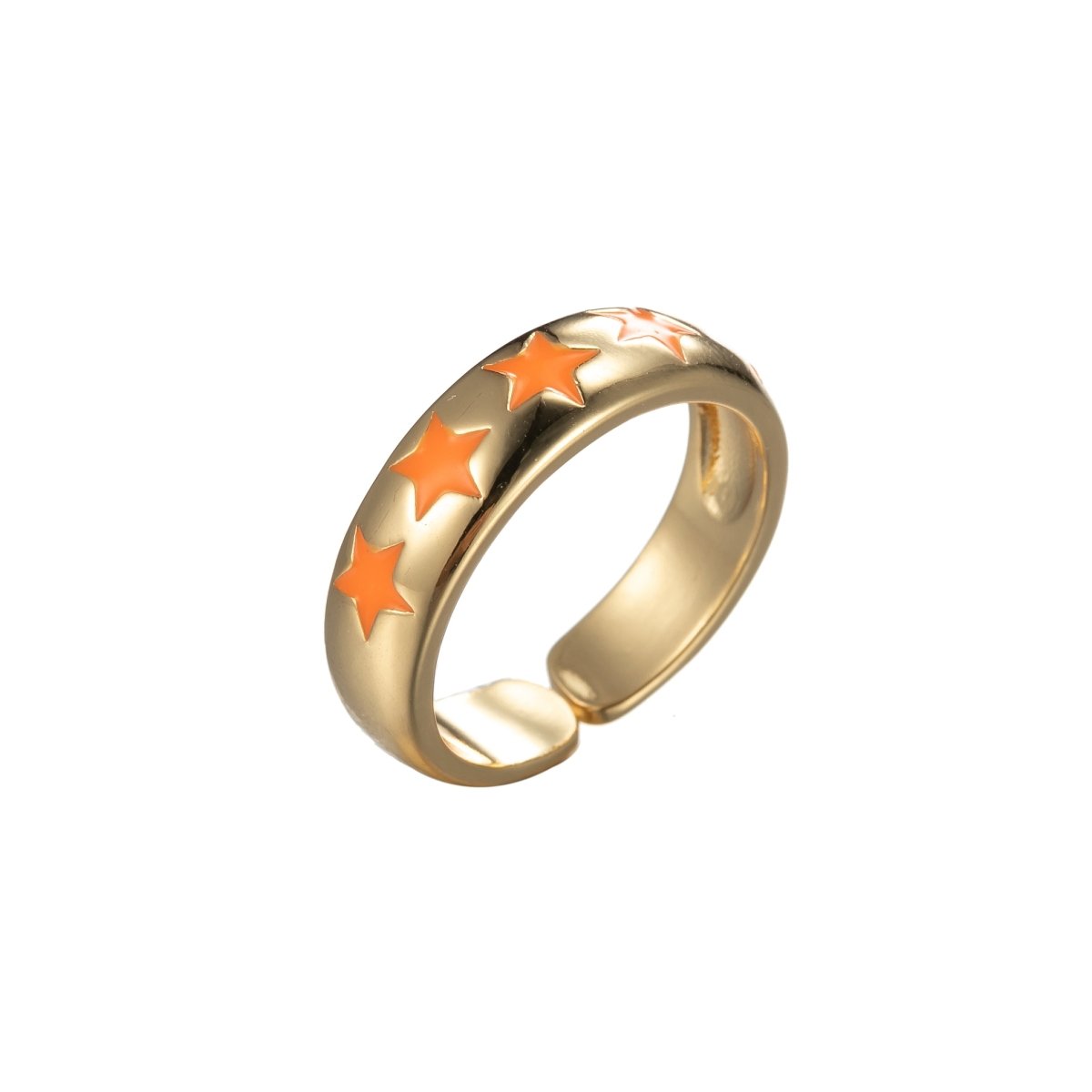 Dainty Enamel Star Ring Open Adjustable Gold Filled Stackable Celestial Ring