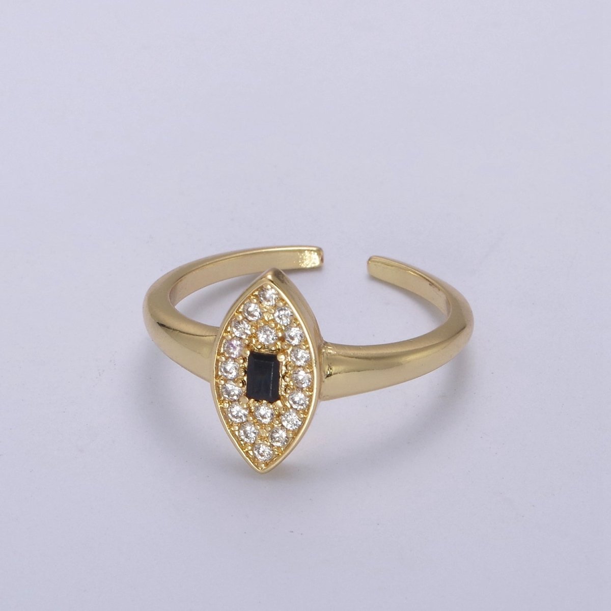 Dainty Evil Eye Cz Ring Minimalist Jewelry Gold Filled Open Adjustable Ring U-276 ~ U-280
