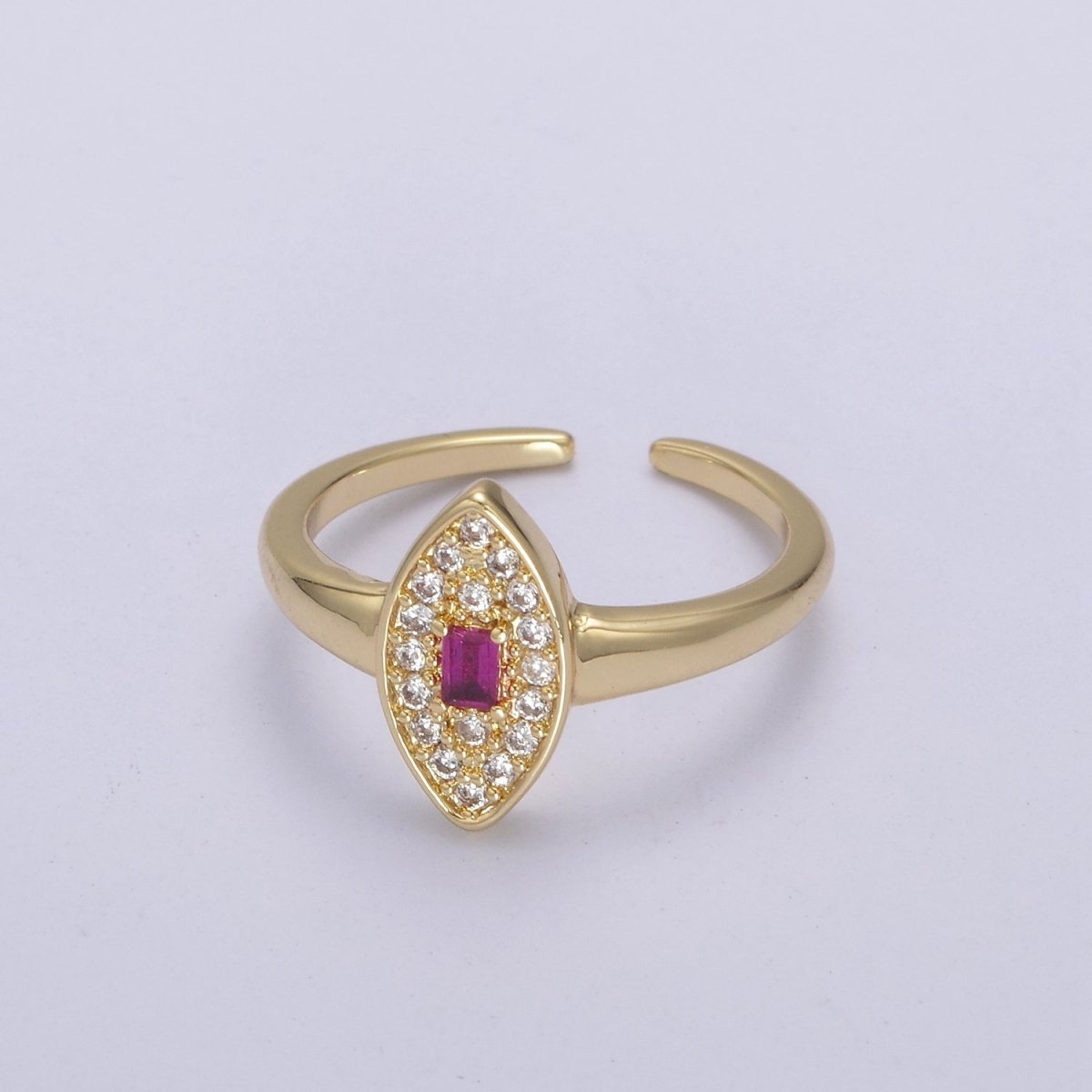 Dainty Evil Eye Cz Ring Minimalist Jewelry Gold Filled Open Adjustable Ring U-276 ~ U-280