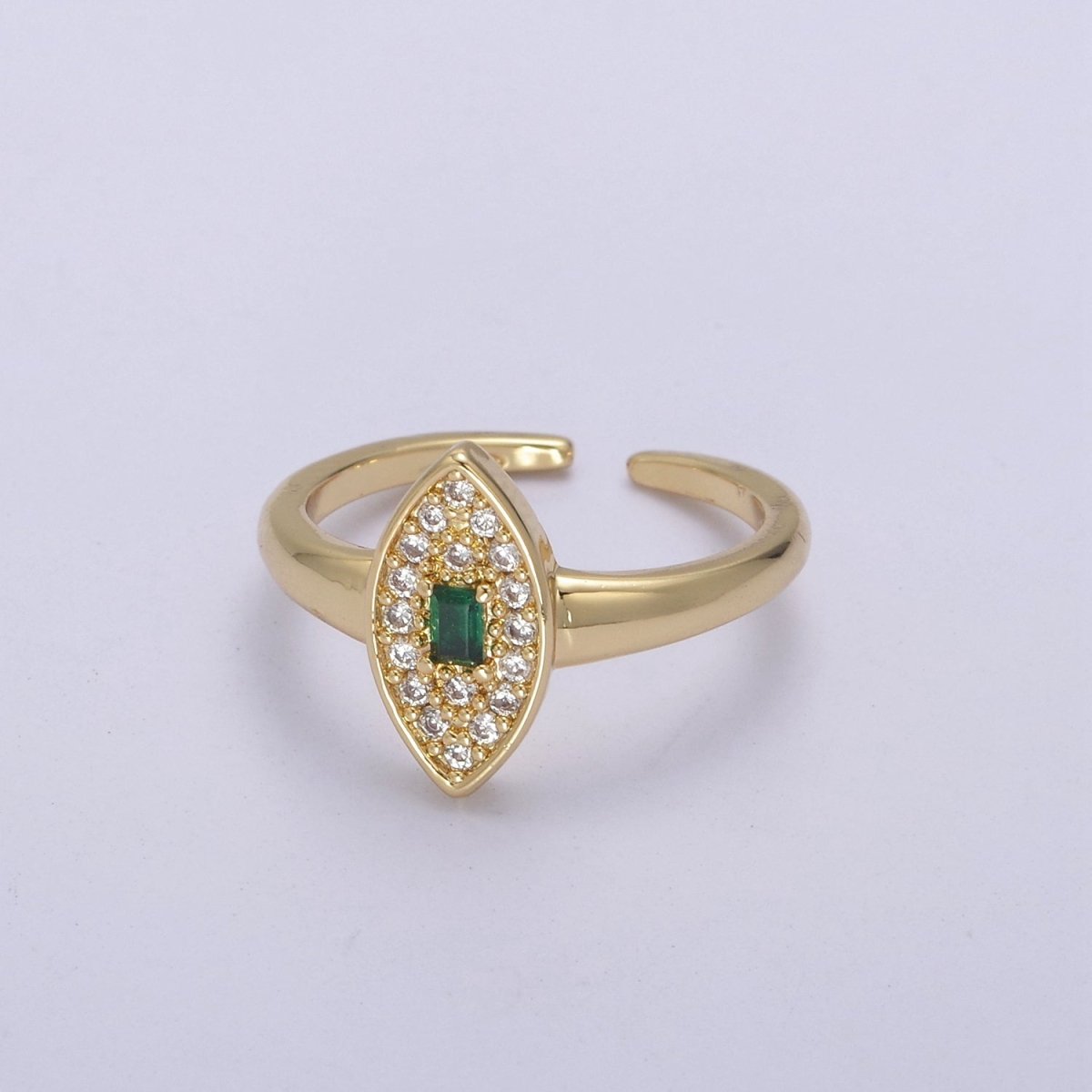 Dainty Evil Eye Cz Ring Minimalist Jewelry Gold Filled Open Adjustable Ring U-276 ~ U-280