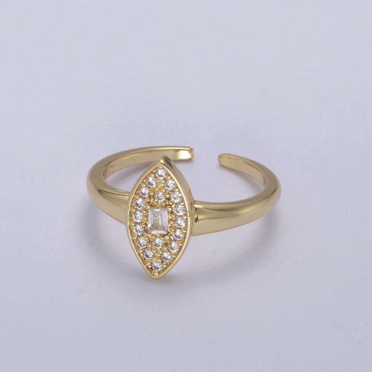 Dainty Evil Eye Cz Ring Minimalist Jewelry Gold Filled Open Adjustable Ring U-276 ~ U-280