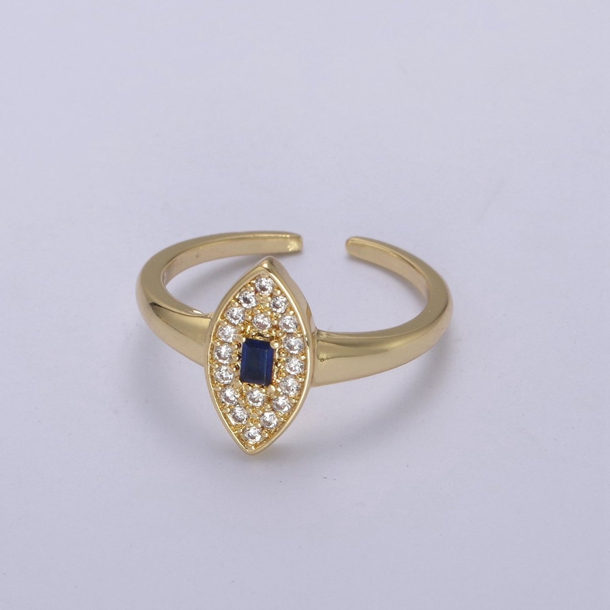 Dainty Evil Eye Cz Ring Minimalist Jewelry Gold Filled Open Adjustable Ring U-276 ~ U-280
