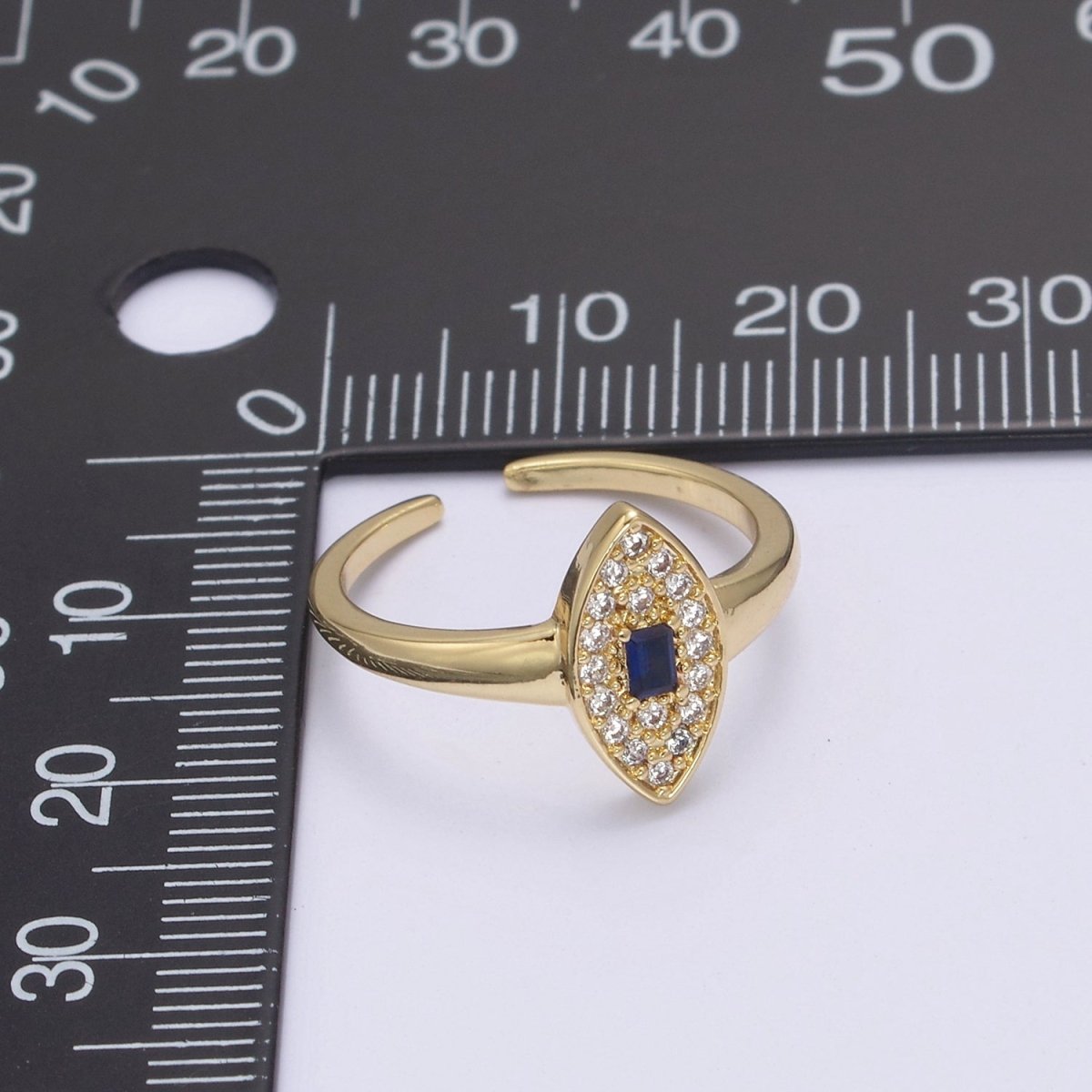 Dainty Evil Eye Cz Ring Minimalist Jewelry Gold Filled Open Adjustable Ring U-276 ~ U-280