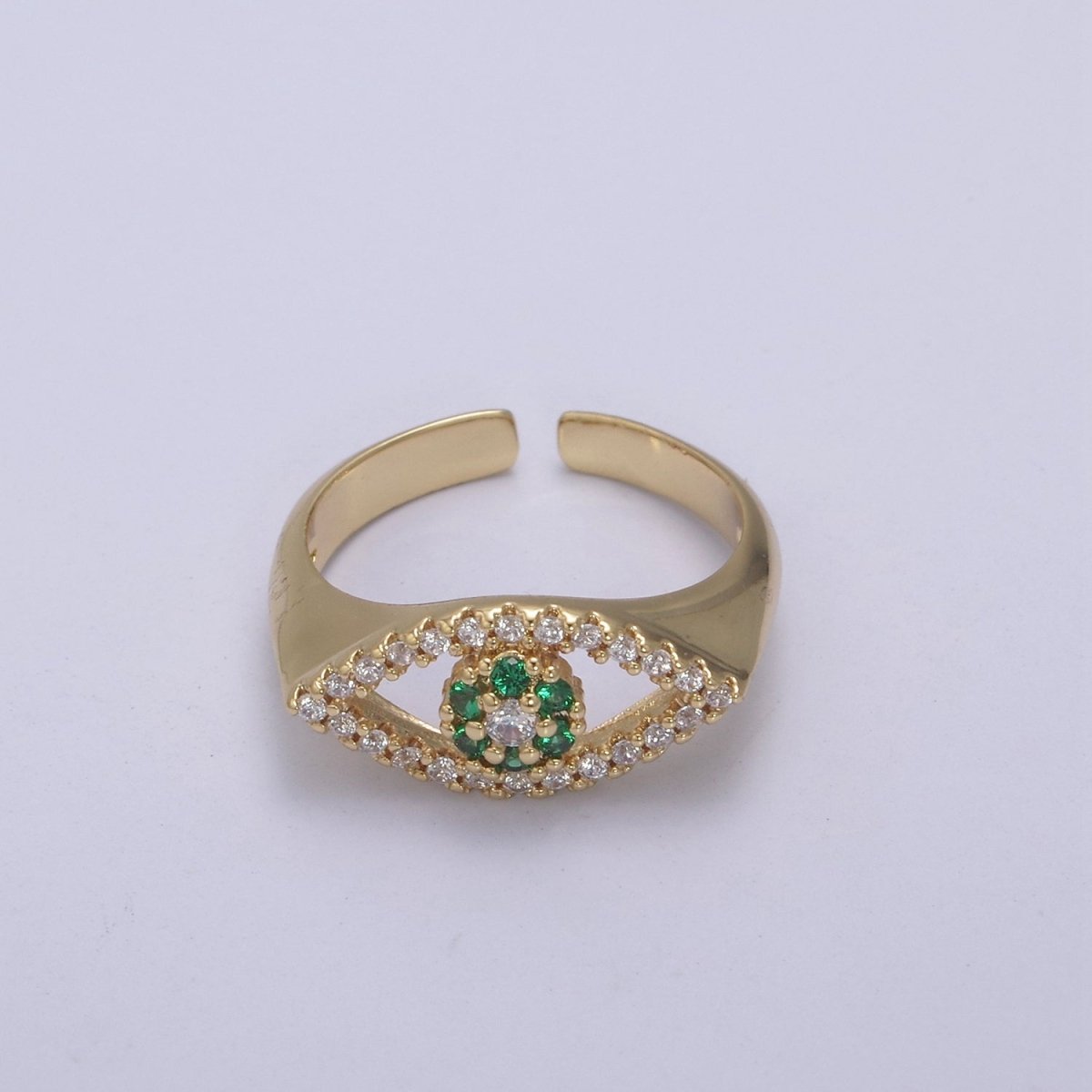 Dainty Evil Eye Stacking Ring, Gold Minimalist Ring, Simple CZ Ring, Gold Fill Ring, Thin Ring, Delicate Ring, Gift for her U-281 ~ U-283