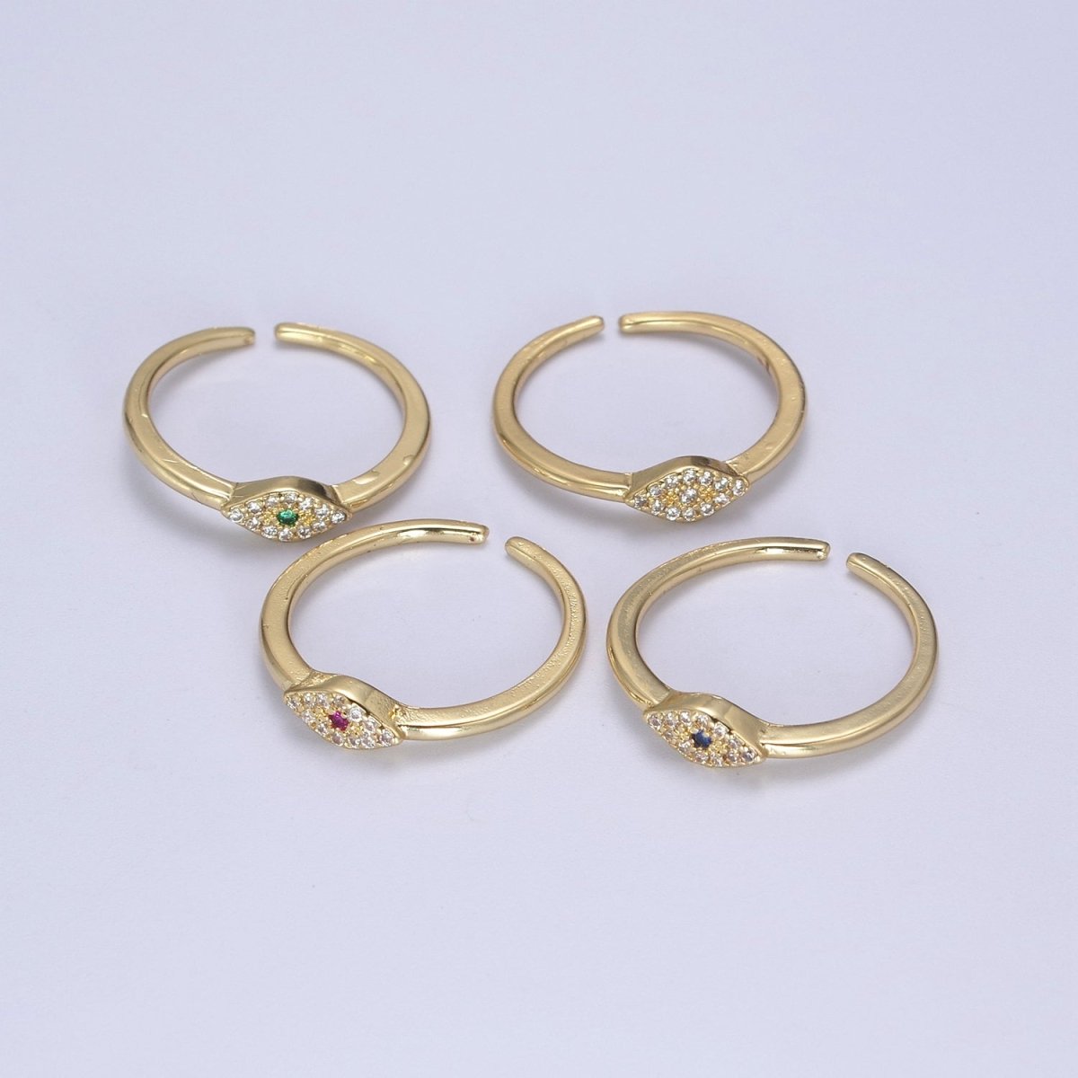 Dainty Evil Eye Stacking Ring, Gold Minimalist Ring, Simple cz Ring, Gold Filled Ring, Thin Ring, Delicate Ring, Gift for her U-325, U327