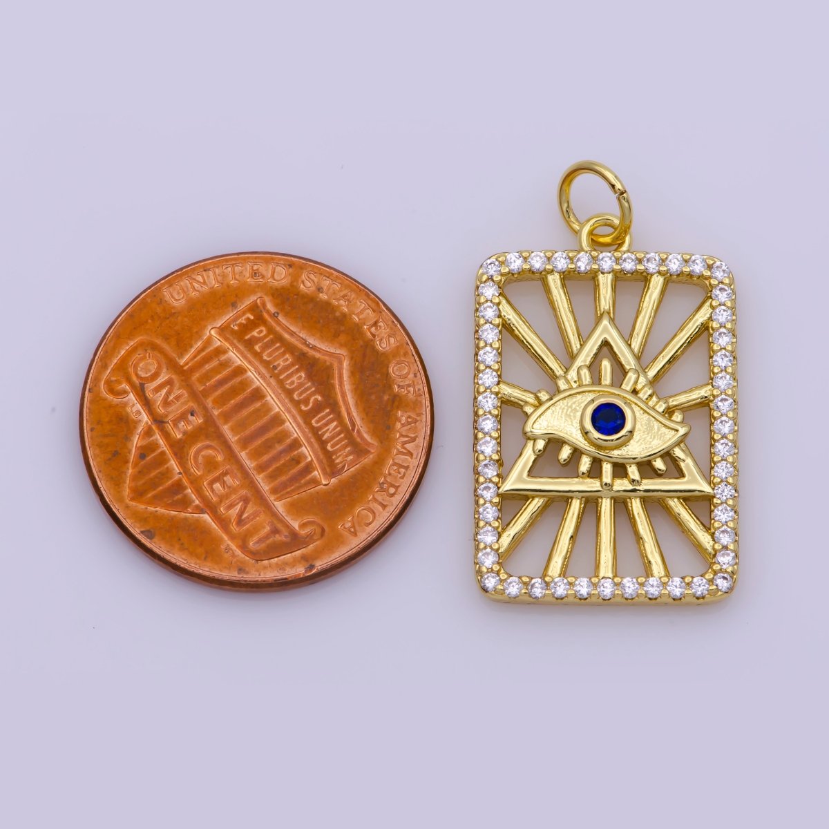 Dainty Eye All-Seeing-Eye of Providence Illuminati Charm Pendant Necklace eye of god Micro pave Charm for Bracelet layering necklace, M-840-M-841