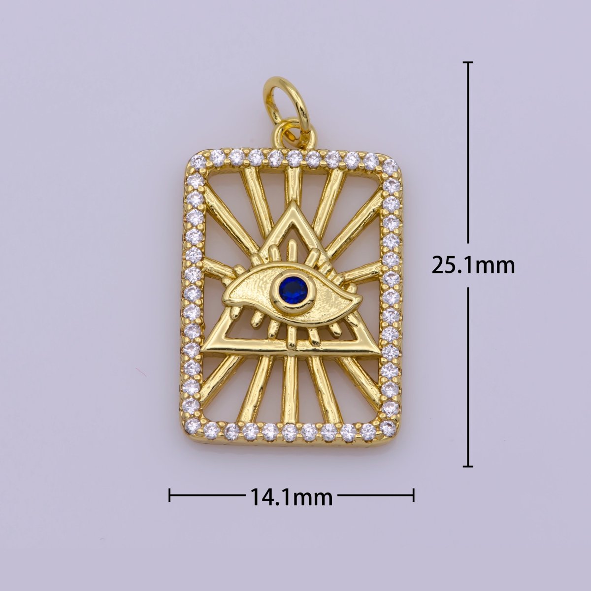 Dainty Eye All-Seeing-Eye of Providence Illuminati Charm Pendant Necklace eye of god Micro pave Charm for Bracelet layering necklace, M-840-M-841