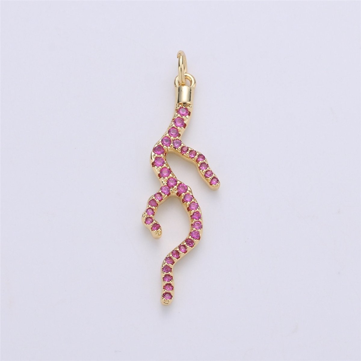Dainty Fire Charm Micro Pave Gold Fiery hot Root Charm gift Heat Dangle Pendant Drop Pendant for Necklace Earring Supply C-906