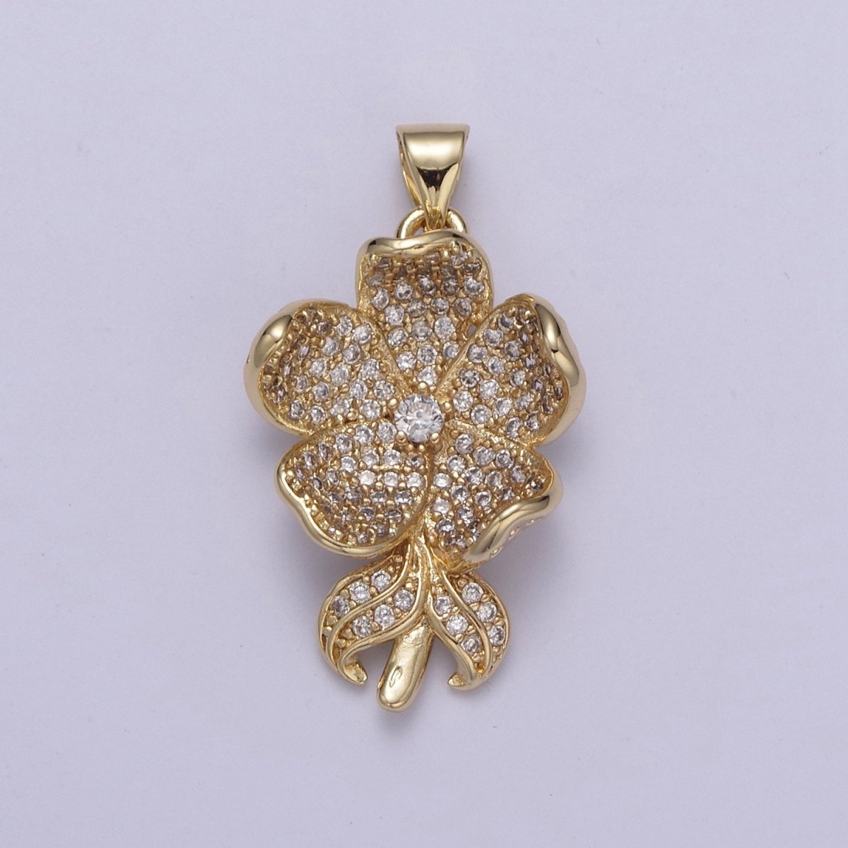Dainty Five Flower Petal Pendant for Necklace in 24k Gold Filled H-250 H-254