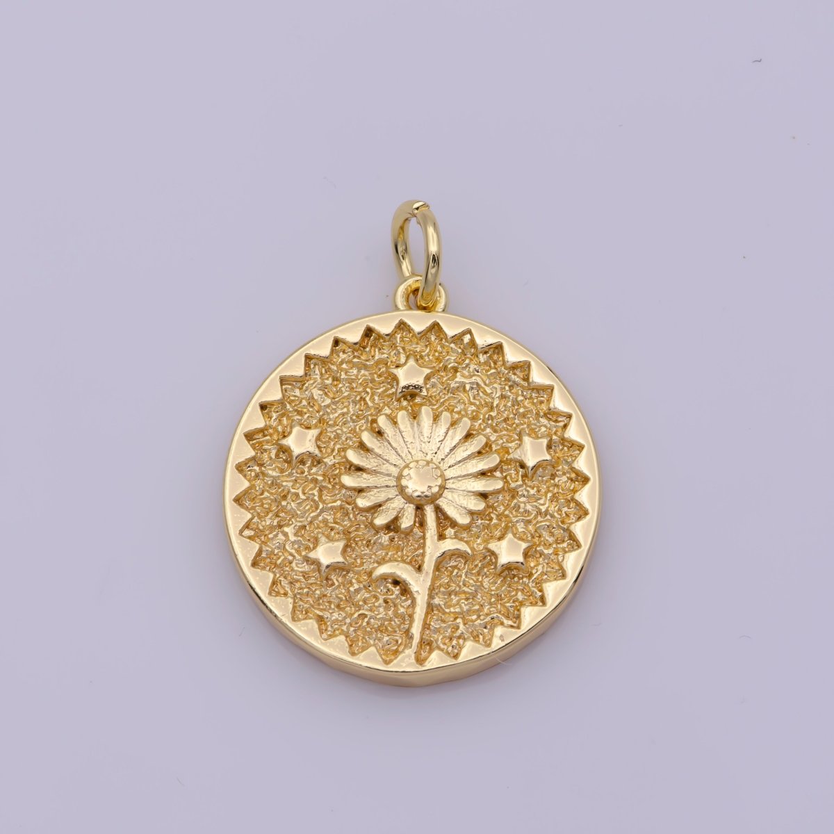 Dainty Floral Collection Sun Flower, Rose, Holly Flower, Cherry Blossom, Lotus Charm 18K Gold Filled Medallion N-189 N-190 N-191 N-192 N-201