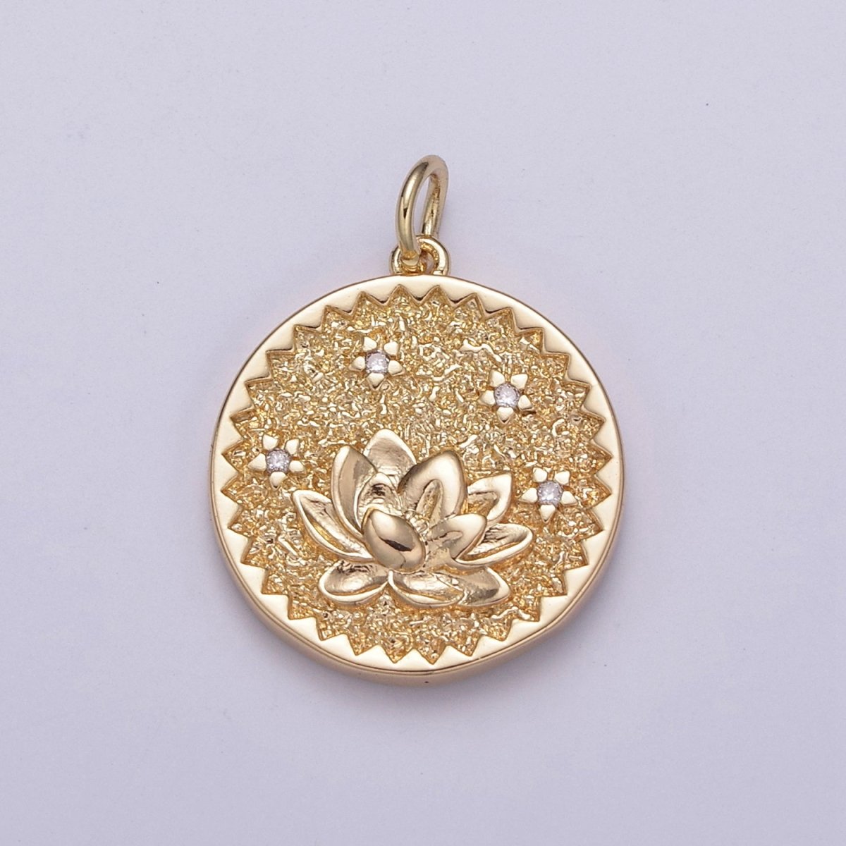 Dainty Floral Collection Sun Flower, Rose, Holly Flower, Cherry Blossom, Lotus Charm 18K Gold Filled Medallion N-189 N-190 N-191 N-192 N-201