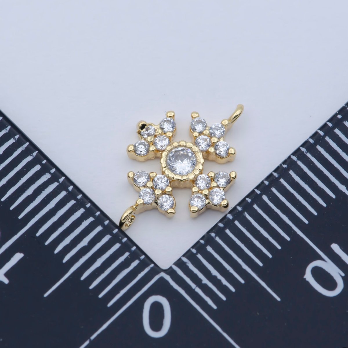 Dainty Flower Connector Blue, Clear, Fuschia, Green CZ Micro Pave Floral Link Connector for Bracelet Necklace F-876 - F-879