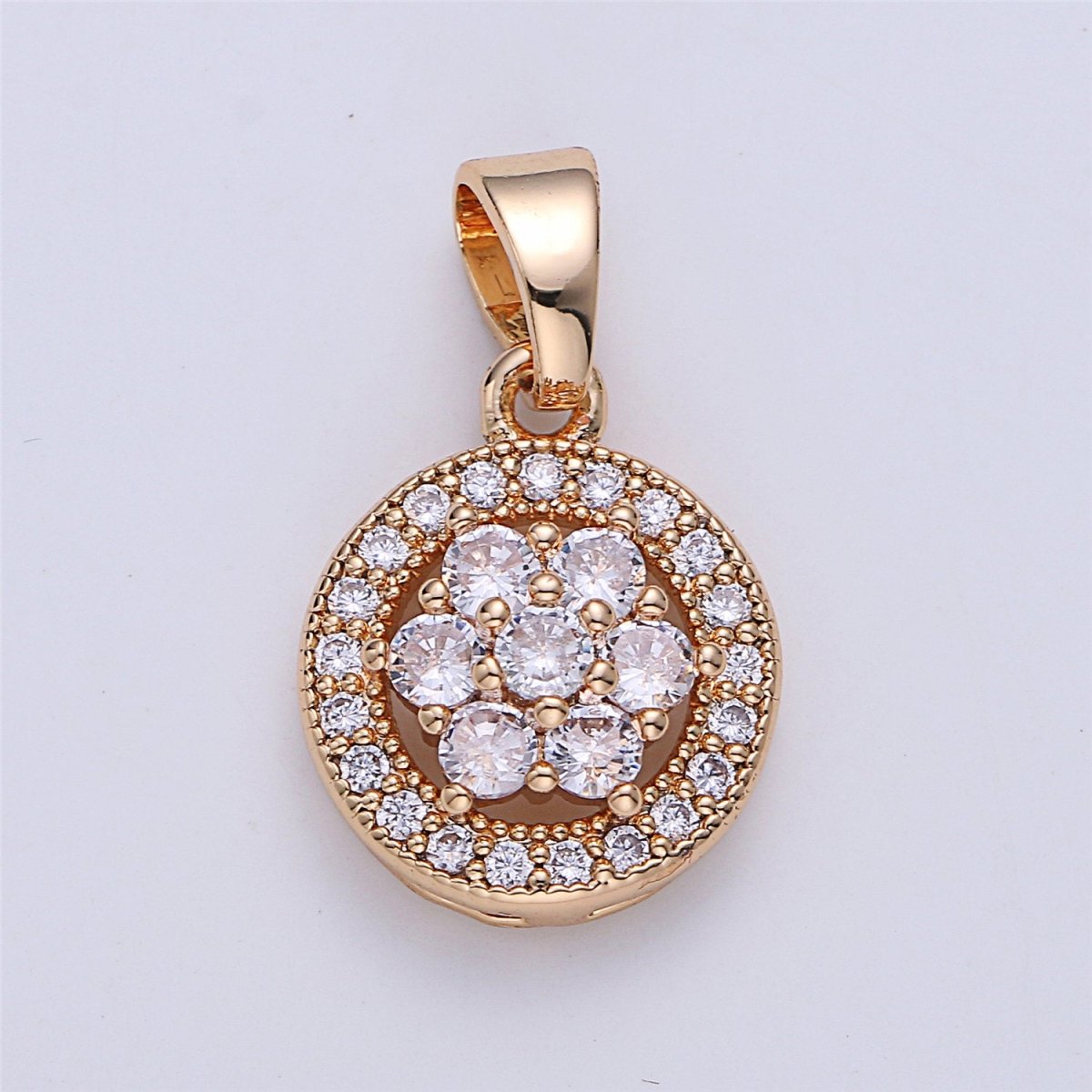 Dainty Frozen Ice Dangle Cubic Zirconia Necklace Pendant Bead Bails Findings for Jewelry Making I-142 - DLUXCA