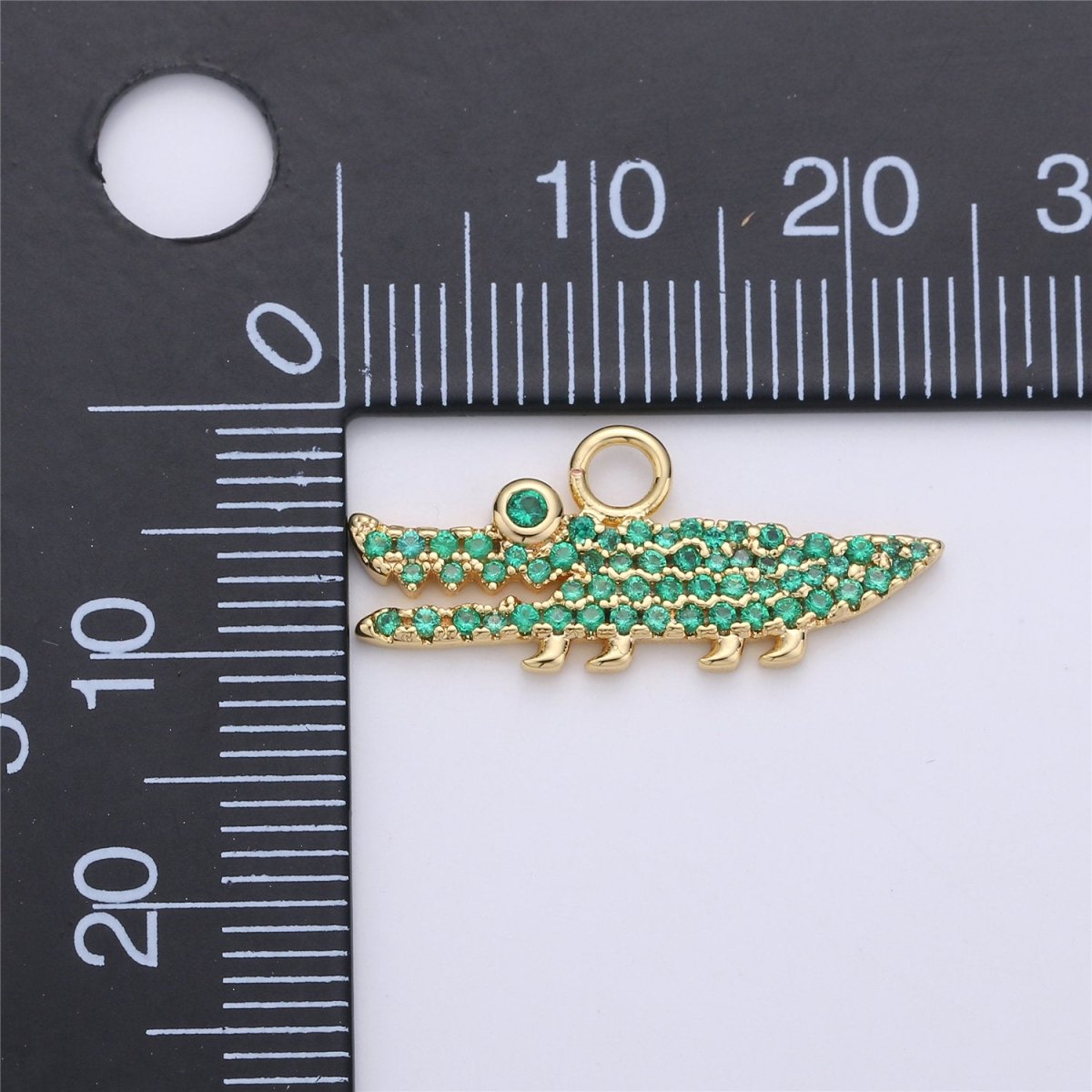 Dainty Gold Alligator Charm Pendant, Tiny 18k Gold Filled Charm, Micro Pave Charm, Cute Animal Charm for Necklace Bracelet Earring Charm C-671
