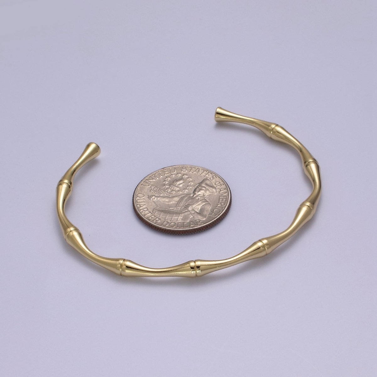 Dainty Gold bamboo bangle bracelet Open Cuff Bracelet Adjustable Stackable jewelry Wholesale Fashion Jewelry | WA-696 WA-697 Clearance Pricing
