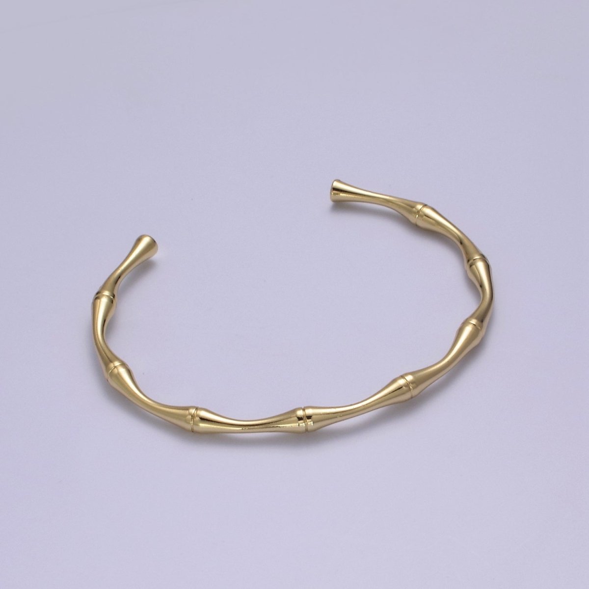 Dainty Gold bamboo bangle bracelet Open Cuff Bracelet Adjustable Stackable jewelry Wholesale Fashion Jewelry | WA-696 WA-697 Clearance Pricing