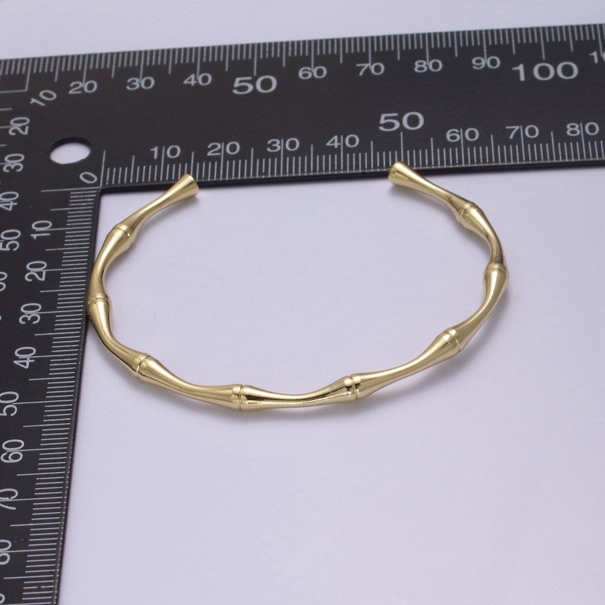 Dainty Gold bamboo bangle bracelet Open Cuff Bracelet Adjustable Stackable jewelry Wholesale Fashion Jewelry | WA-696 WA-697 Clearance Pricing