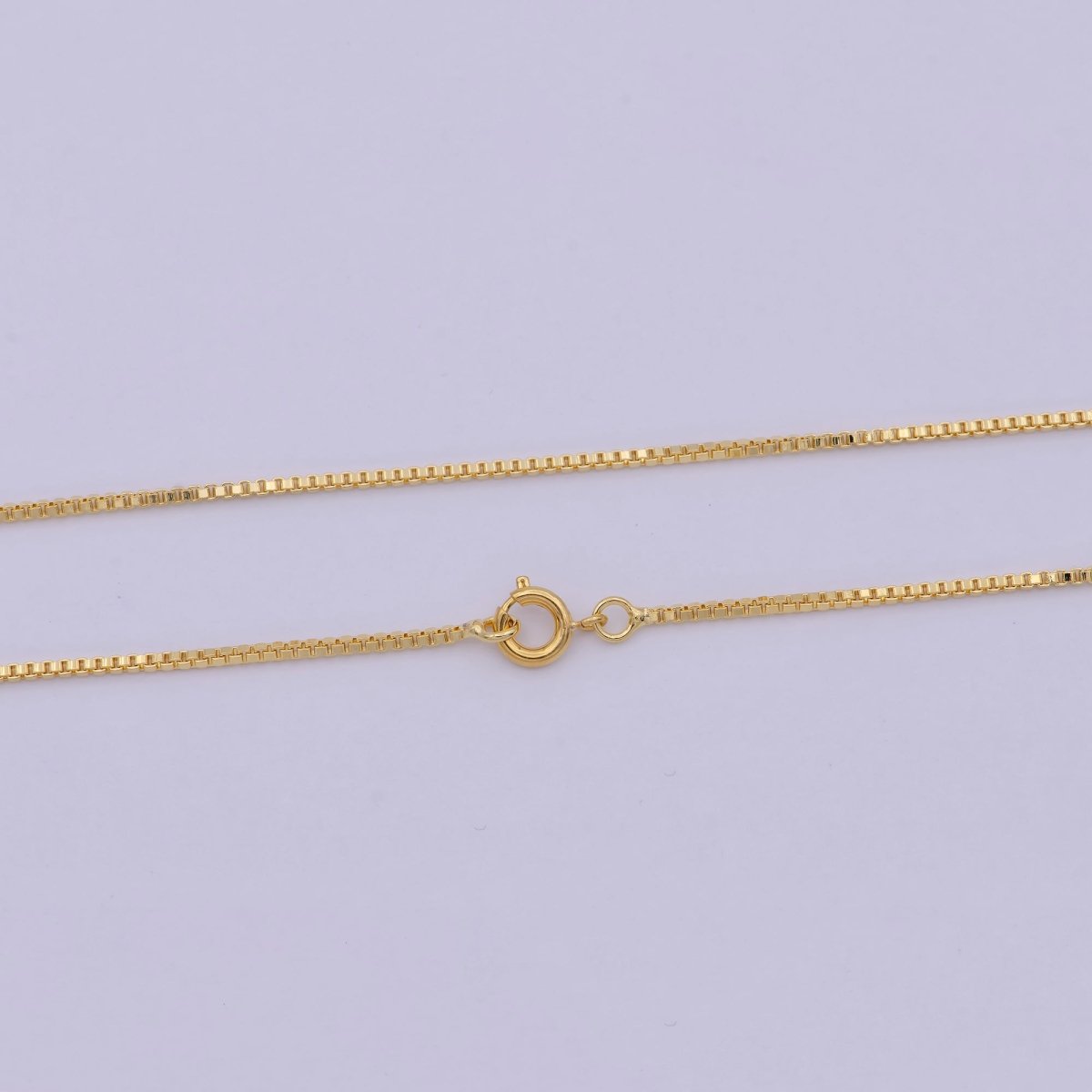 Dainty Gold Box Chain Necklace 1.2mm, Classic Box Chain Layered Necklace, Everyday Necklace, Simple chain, Minimalist | WA-524 Clearance Pricing - DLUXCA
