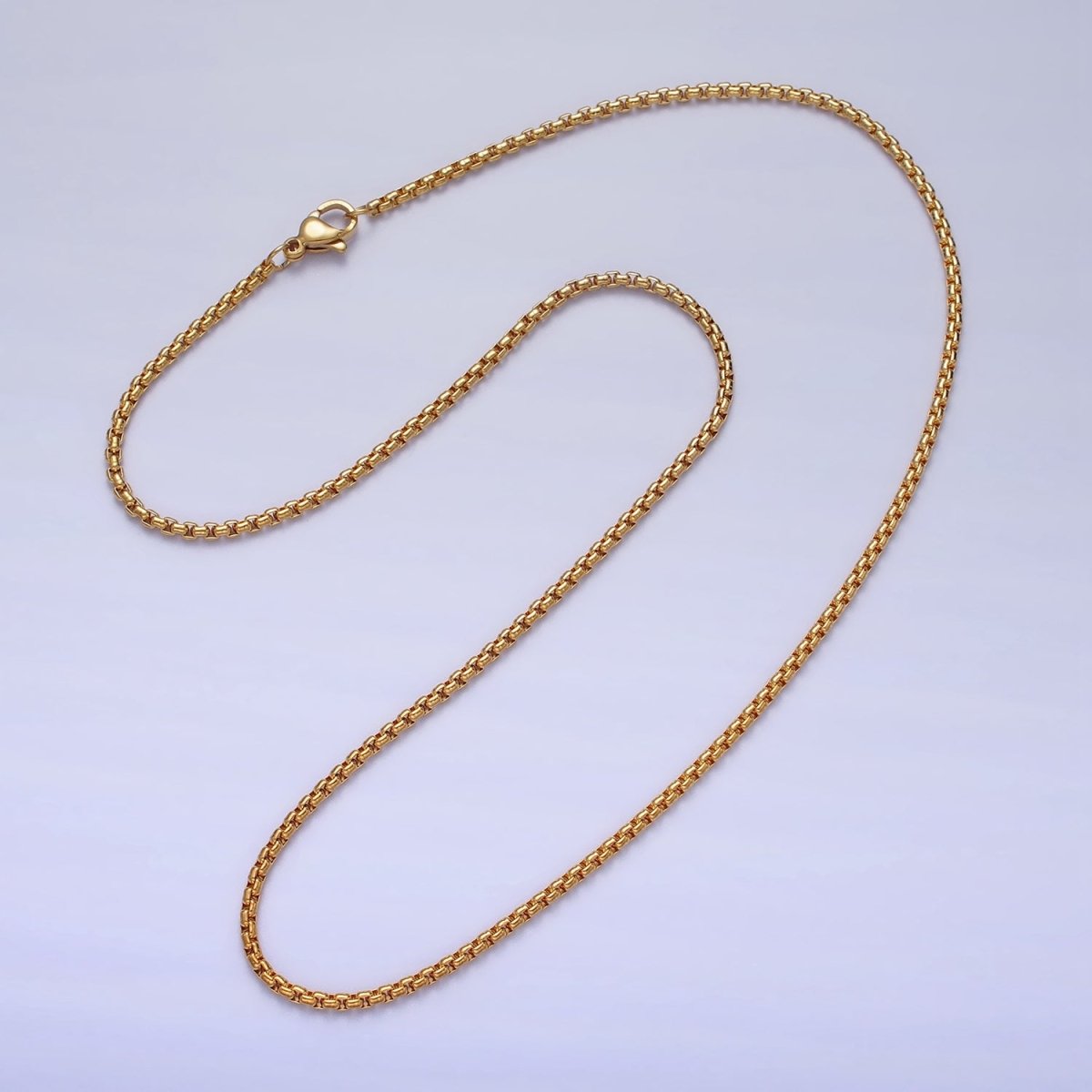 Dainty Gold Cable Rolo Chain Necklace | Waterproof | Unisex Silver Box Chain | Anti Tarnish | STAINLESS STEEL Chain | WA-1710 to WA-1712